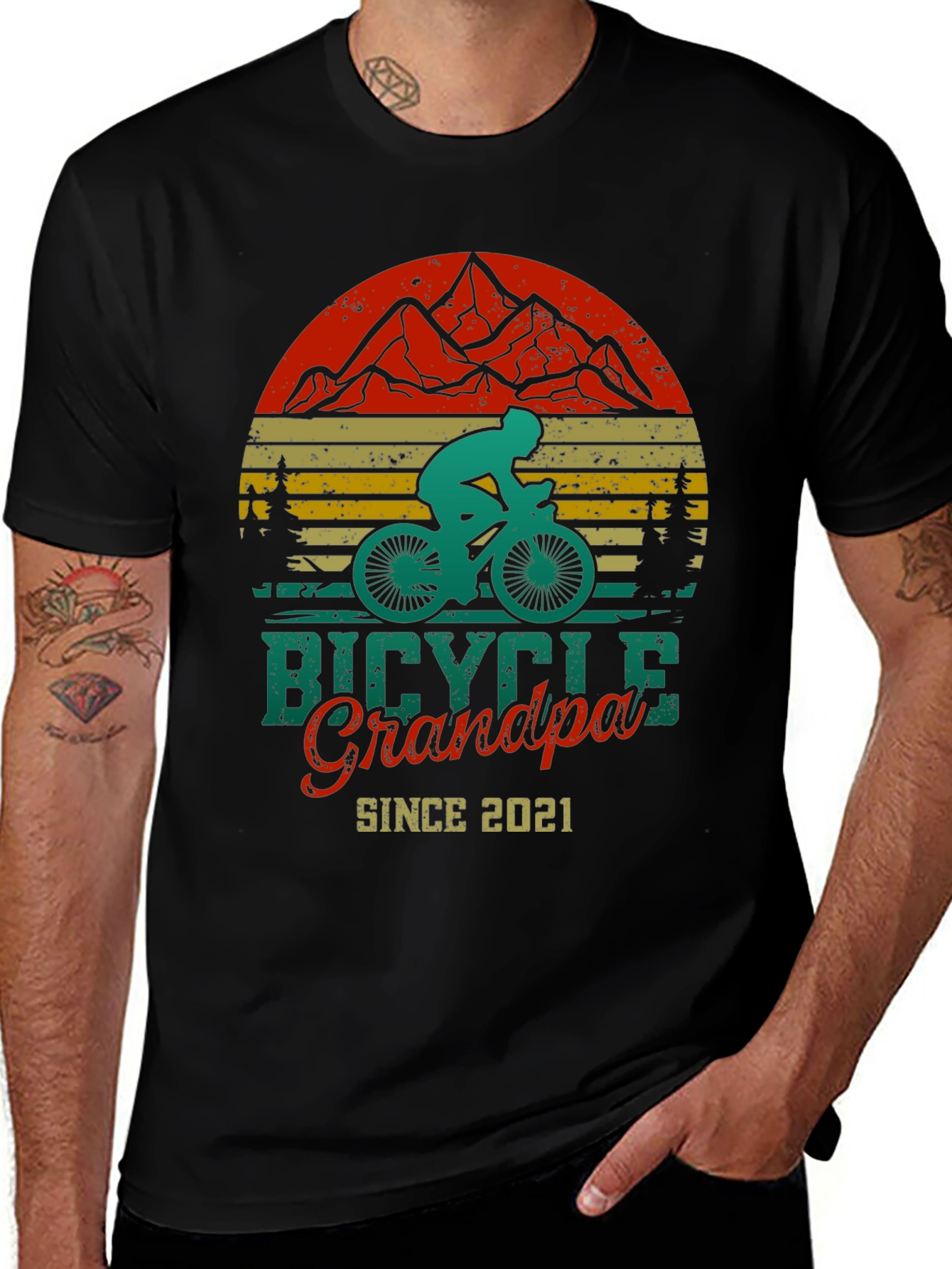 Bicycle Grandpa Since 2021 T-Shirt