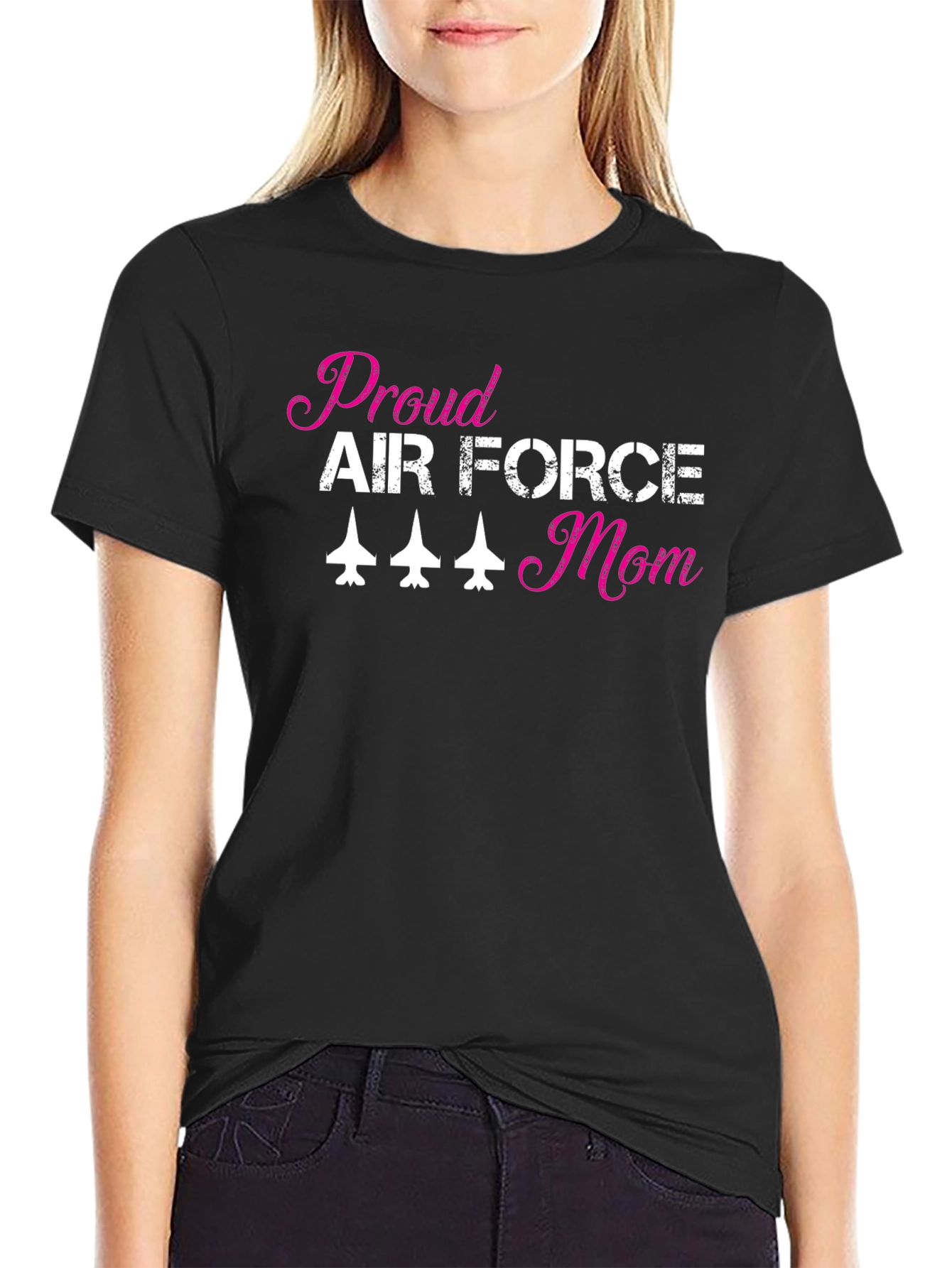 Proud Air Force Mom T-Shirt Black