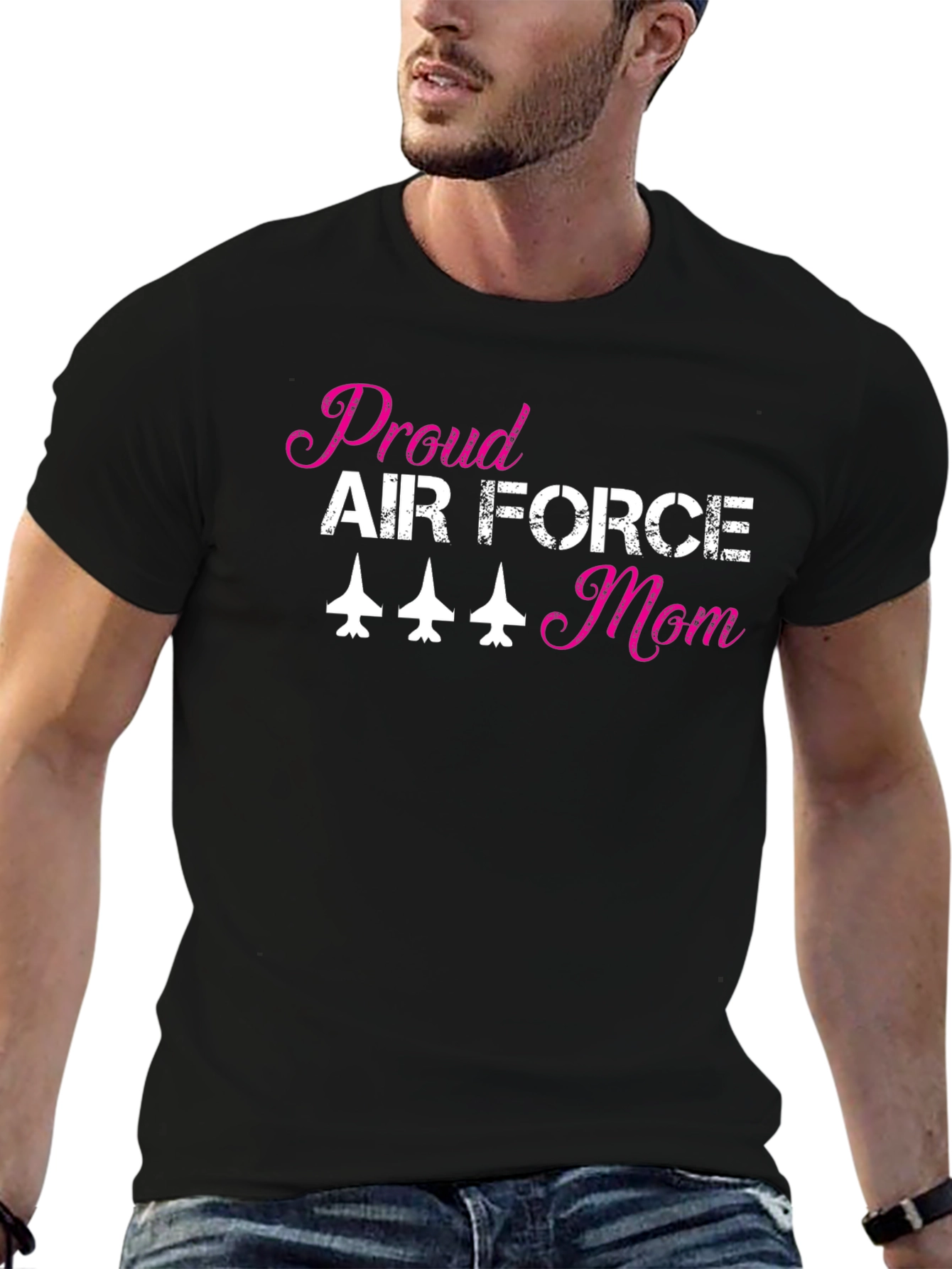 Proud Air Force Mom T-Shirt Black