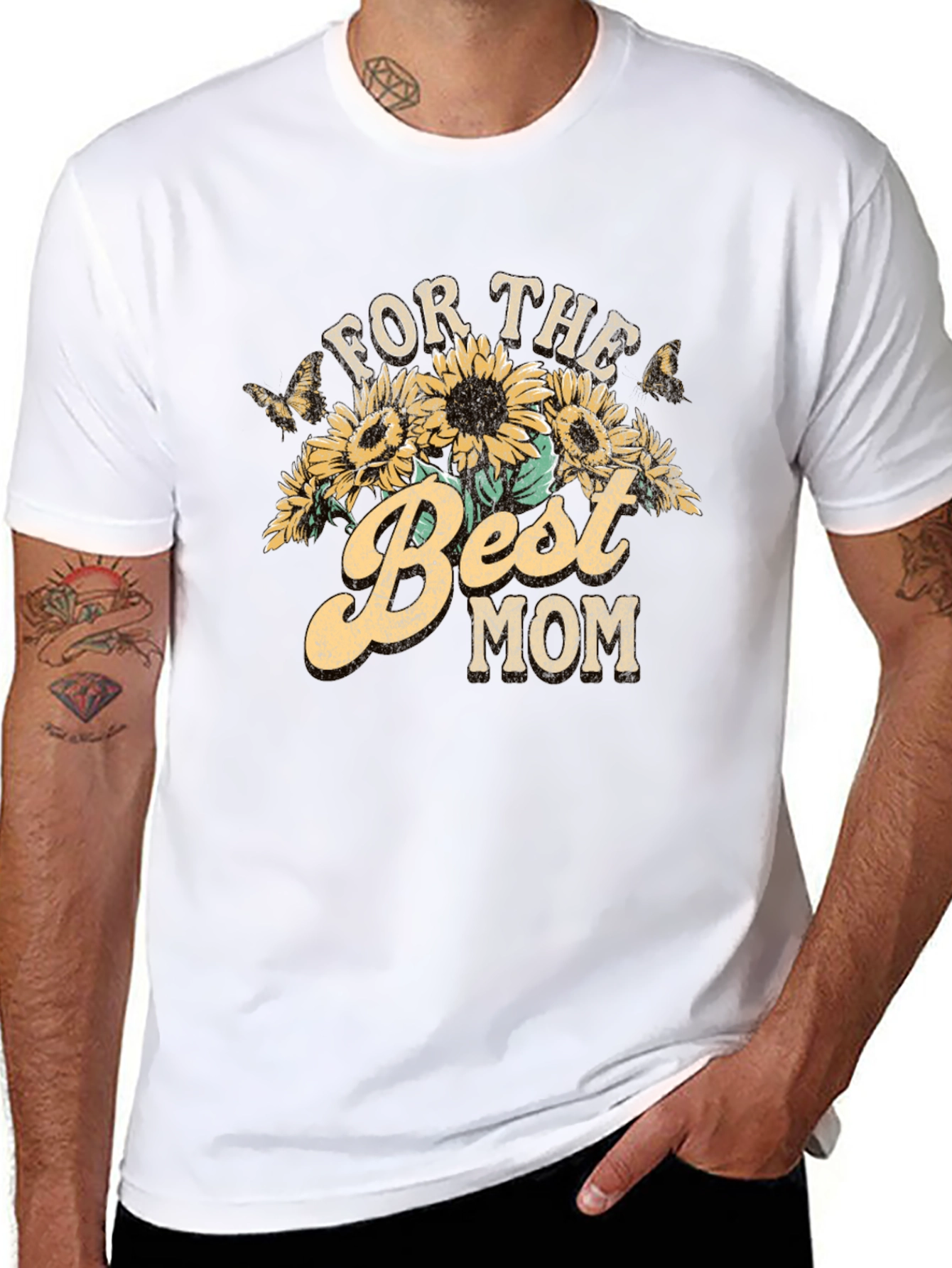 For the Best Mom Sunflower Graphic Tee