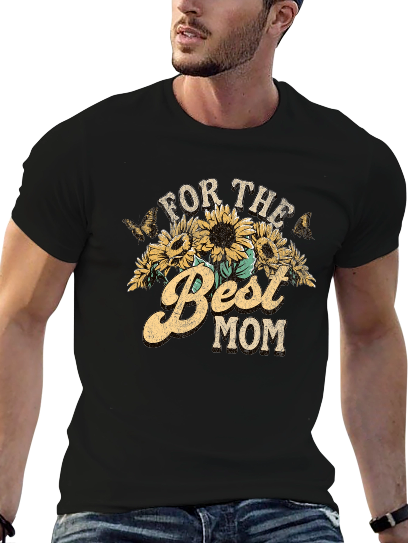 For the Best Mom Sunflower Graphic Tee