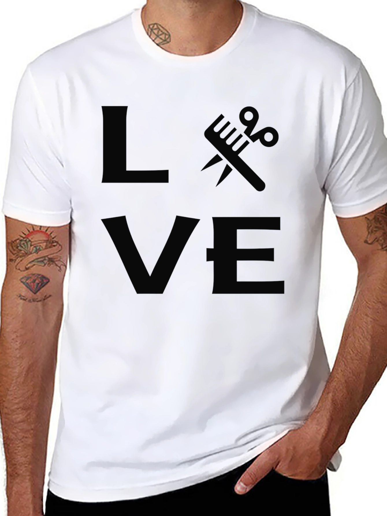 Love Barber Stylist Black T-Shirt