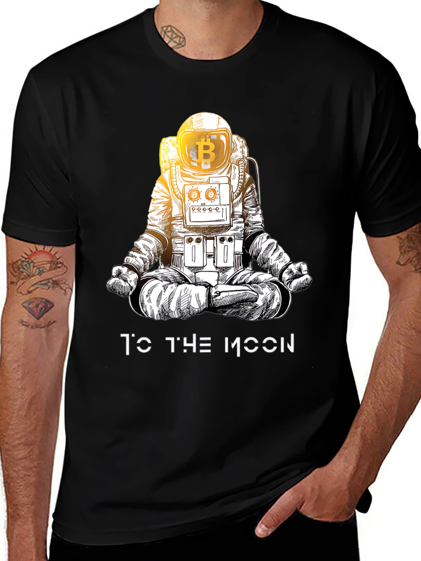 Bitcoin Astronaut Black T-Shirt - To The Moon!
