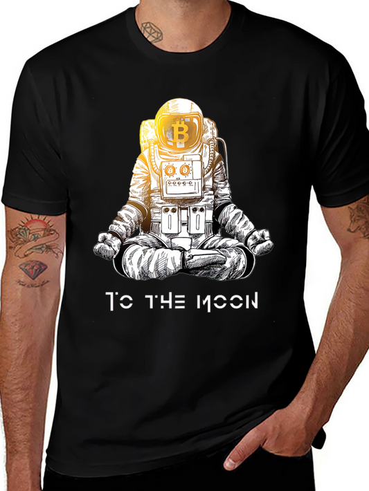 Bitcoin Astronaut Black T-Shirt - To The Moon!