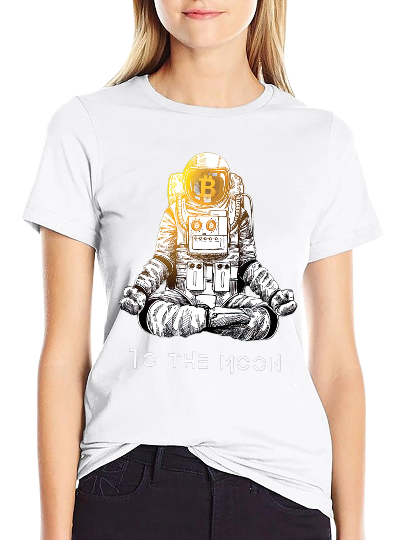 Bitcoin Astronaut Black T-Shirt - To The Moon!