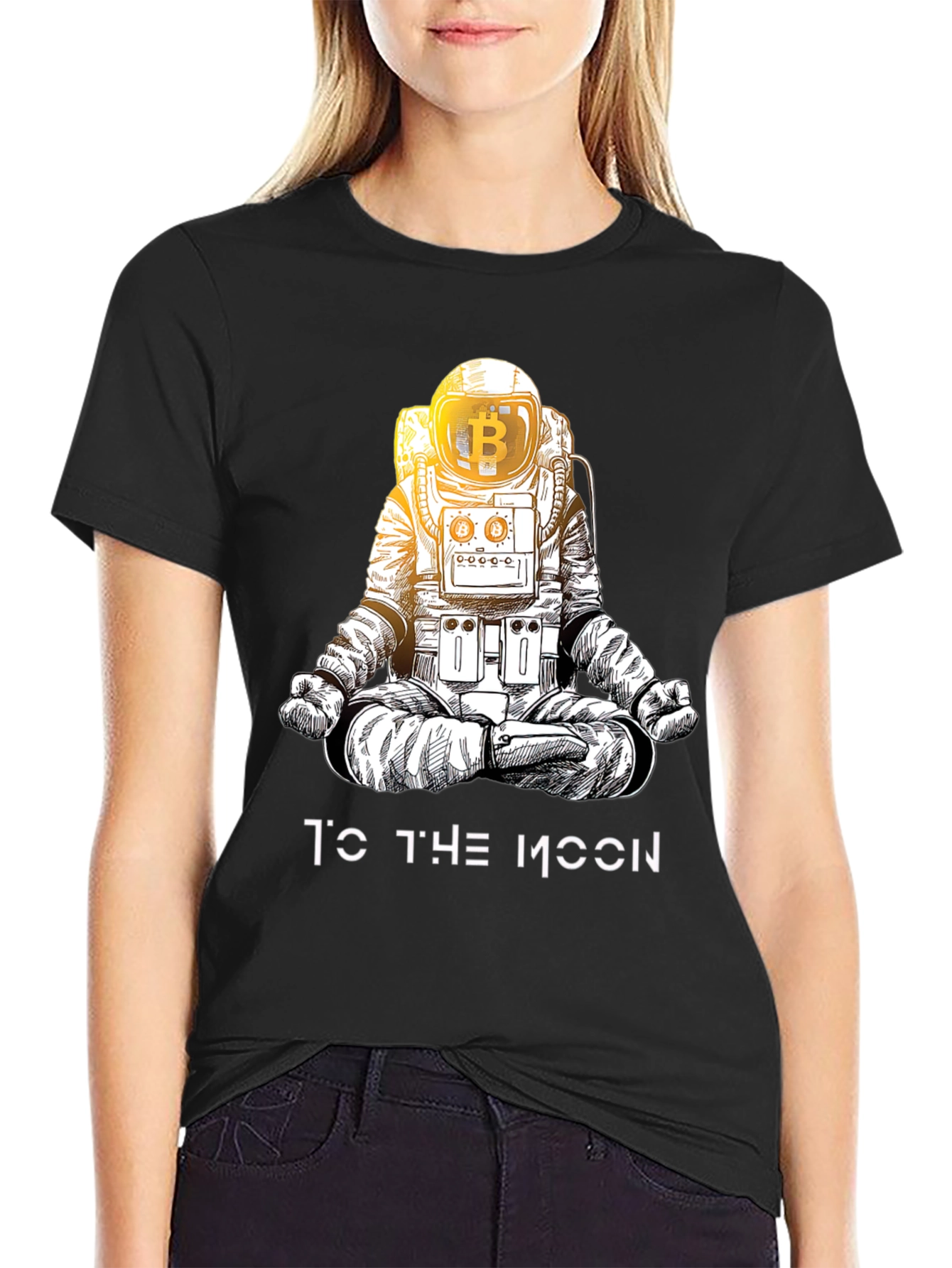 Bitcoin Astronaut Black T-Shirt - To The Moon!