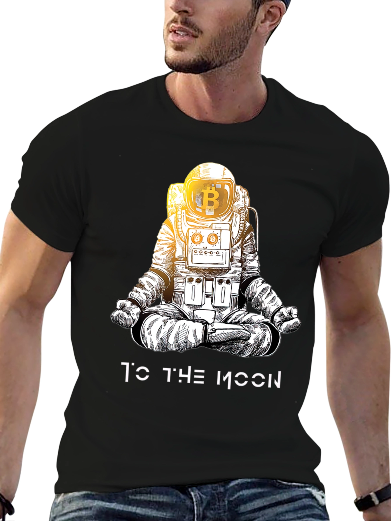 Bitcoin Astronaut Black T-Shirt - To The Moon!