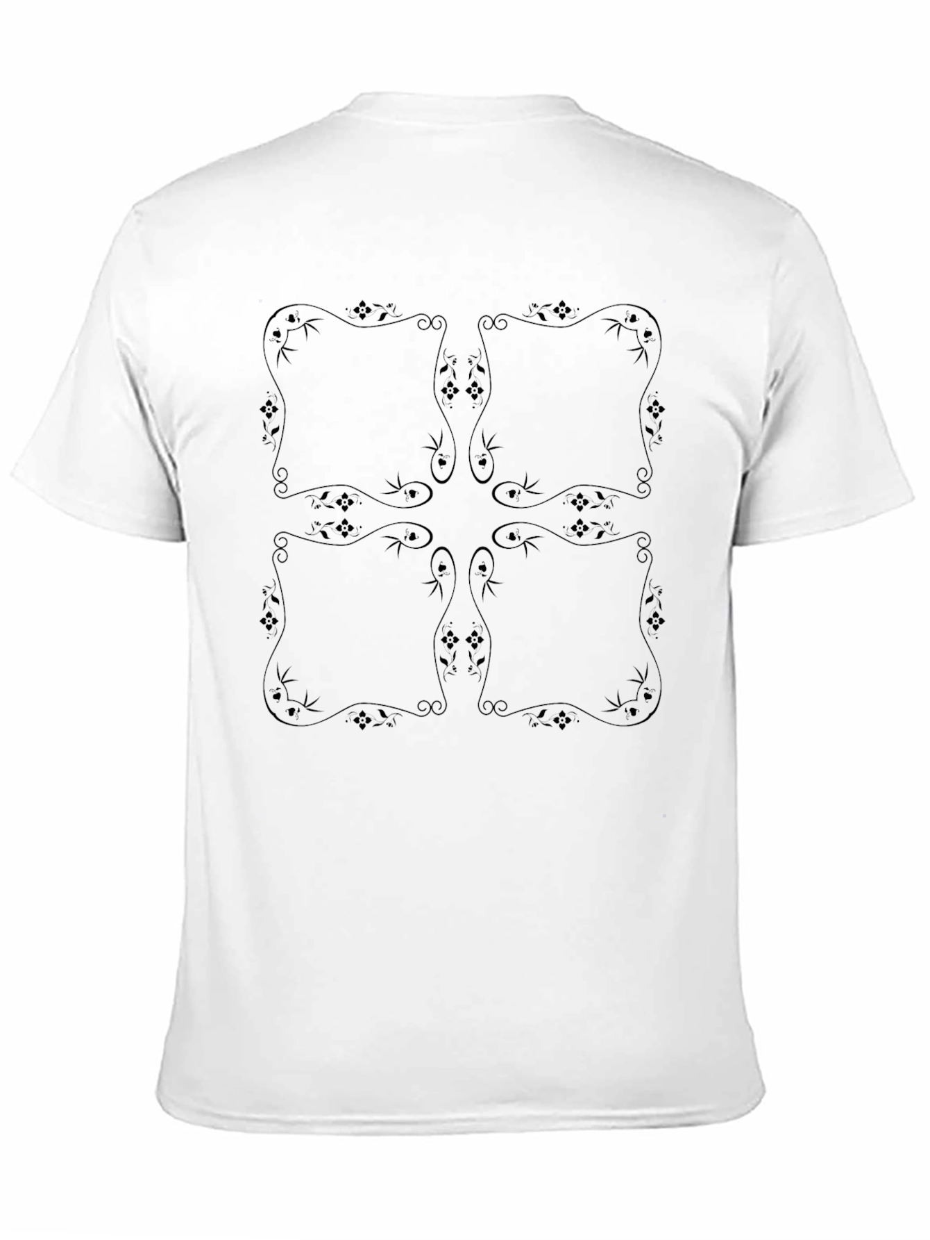 Black Floral Motif T-Shirt