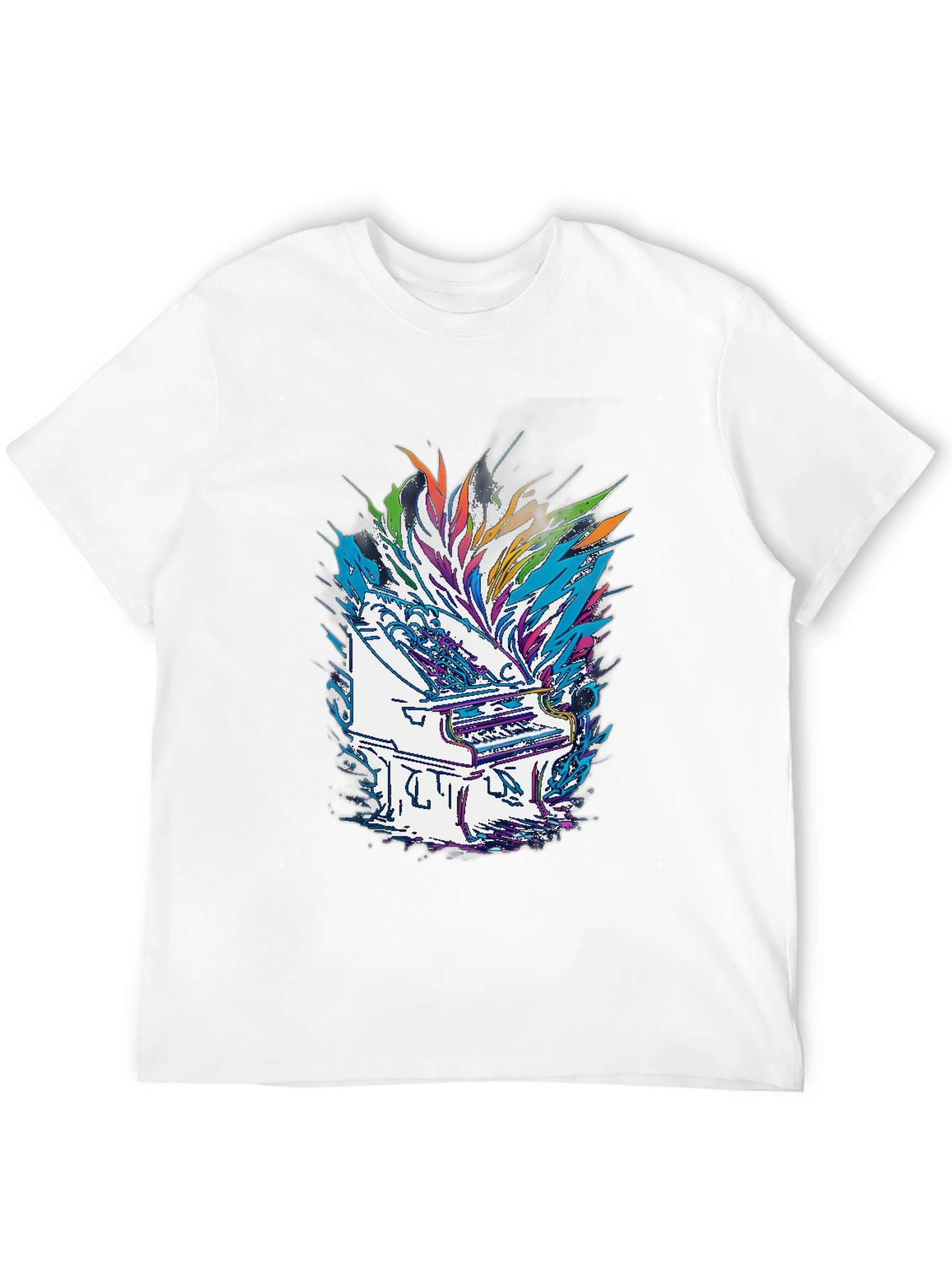 Abstract Piano Graphic Tee - Black