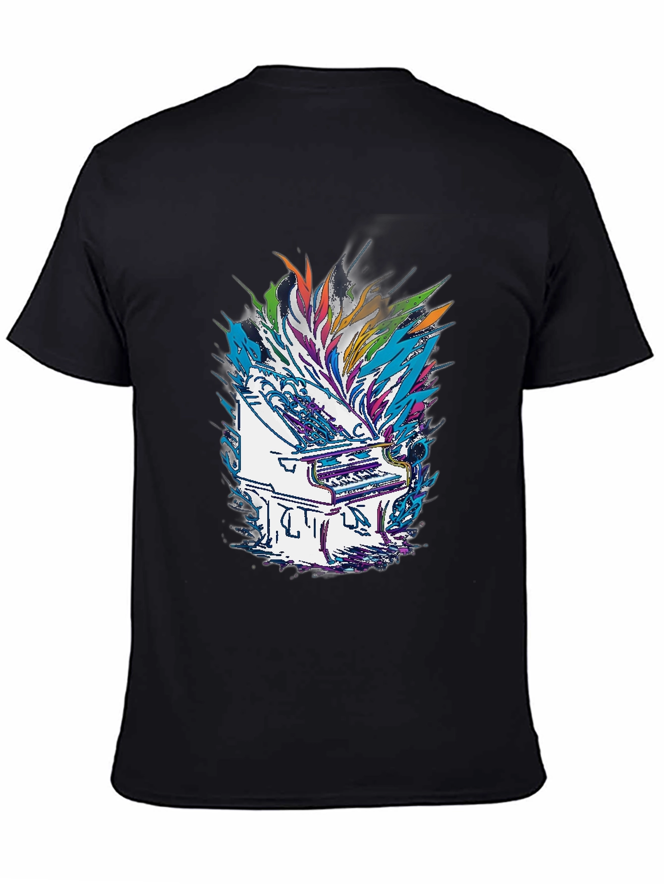 Abstract Piano Graphic Tee - Black