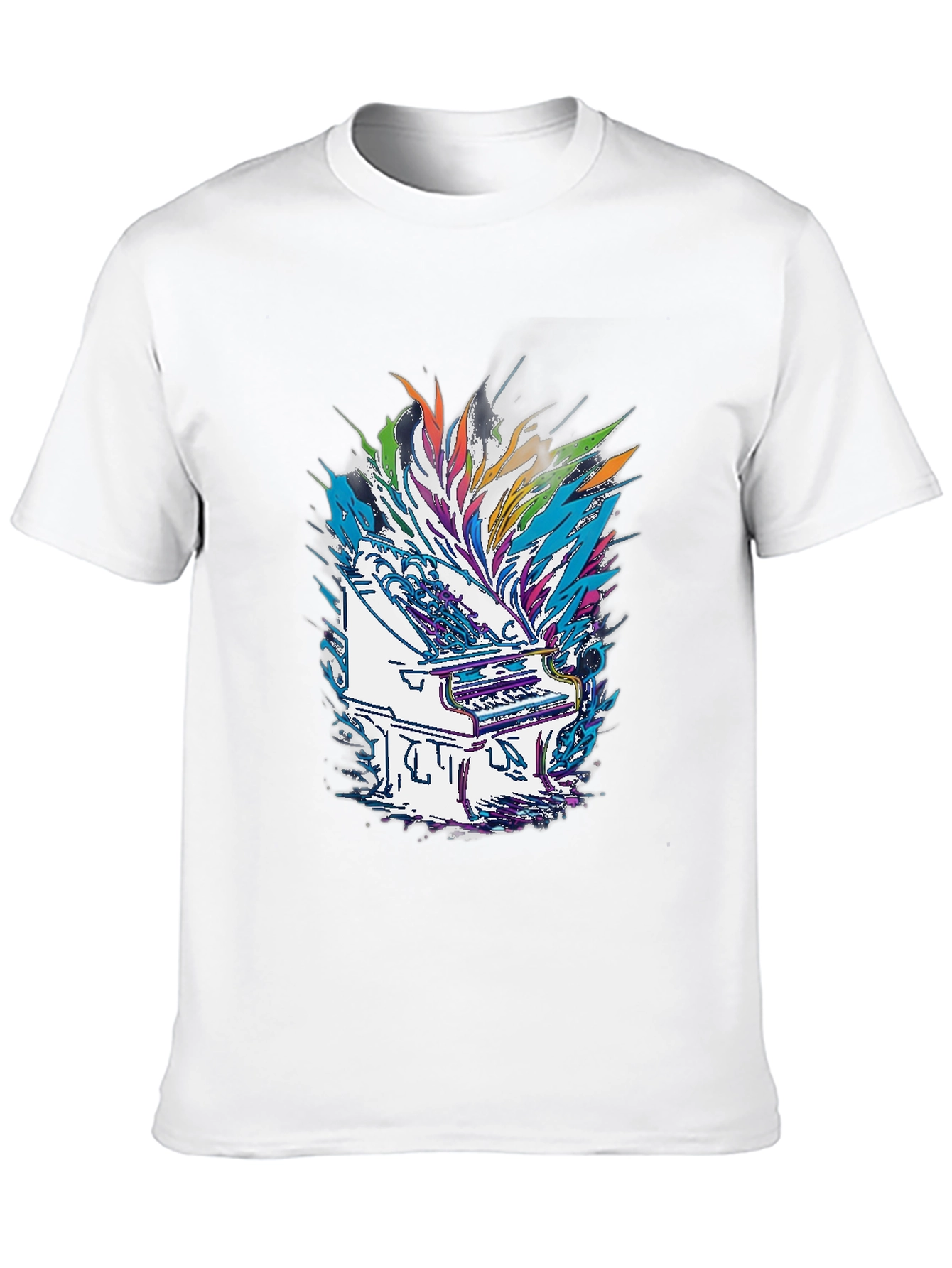 Abstract Piano Graphic Tee - Black