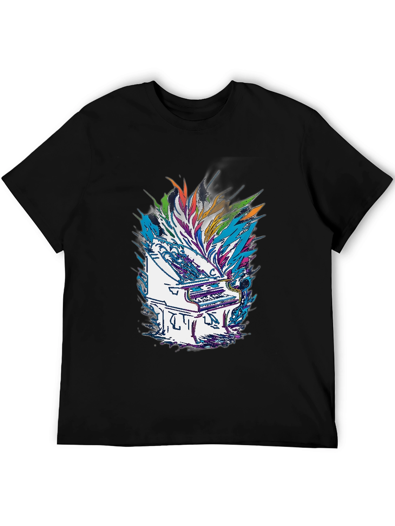 Abstract Piano Graphic Tee - Black