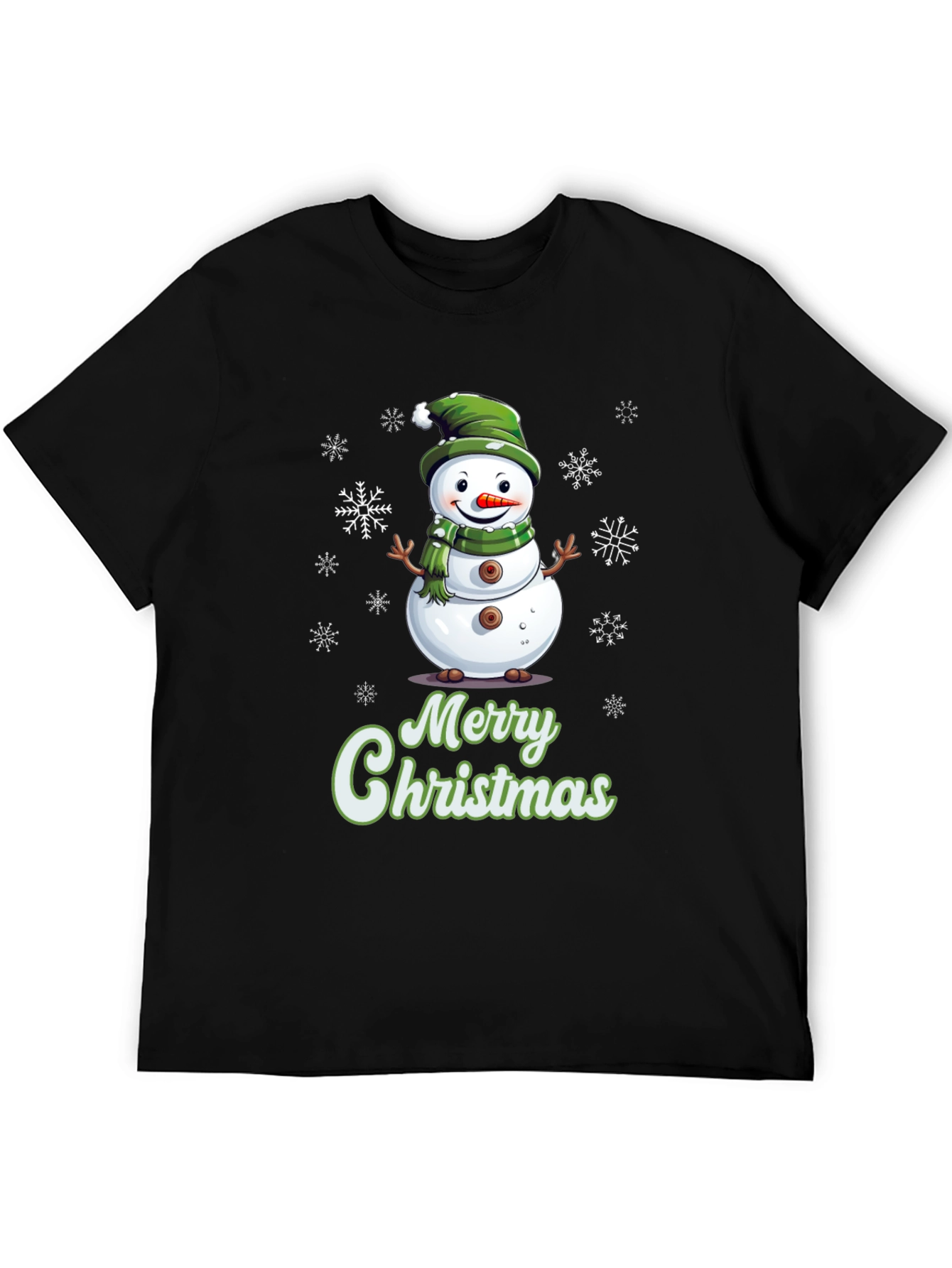 Festive Snowman Merry Christmas Graphic T-Shirt