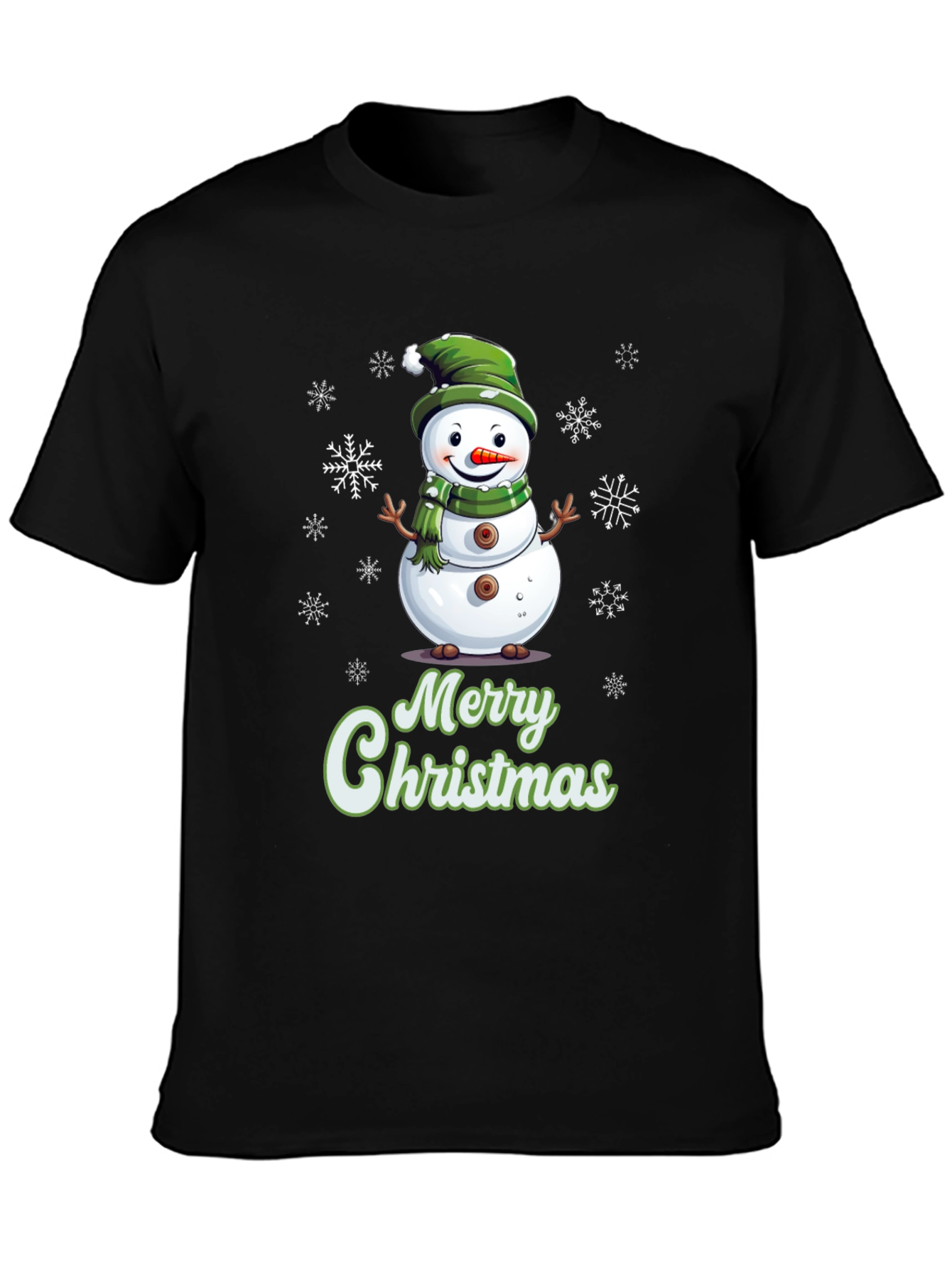 Festive Snowman Merry Christmas Graphic T-Shirt