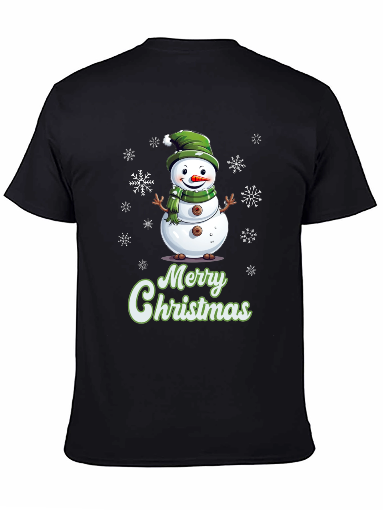 Festive Snowman Merry Christmas Graphic T-Shirt