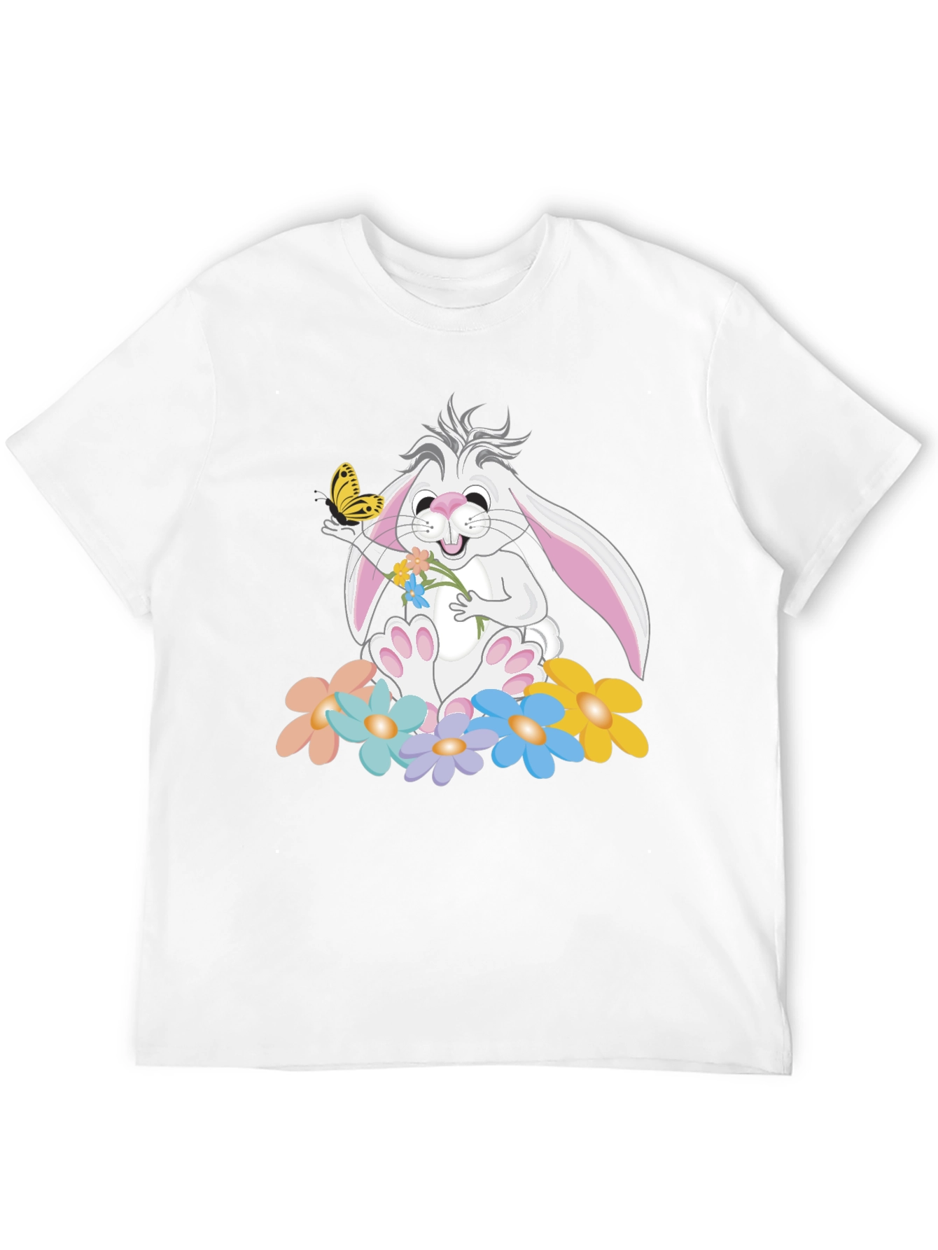 Cute Bunny with Flowers Graphic T-Shirt