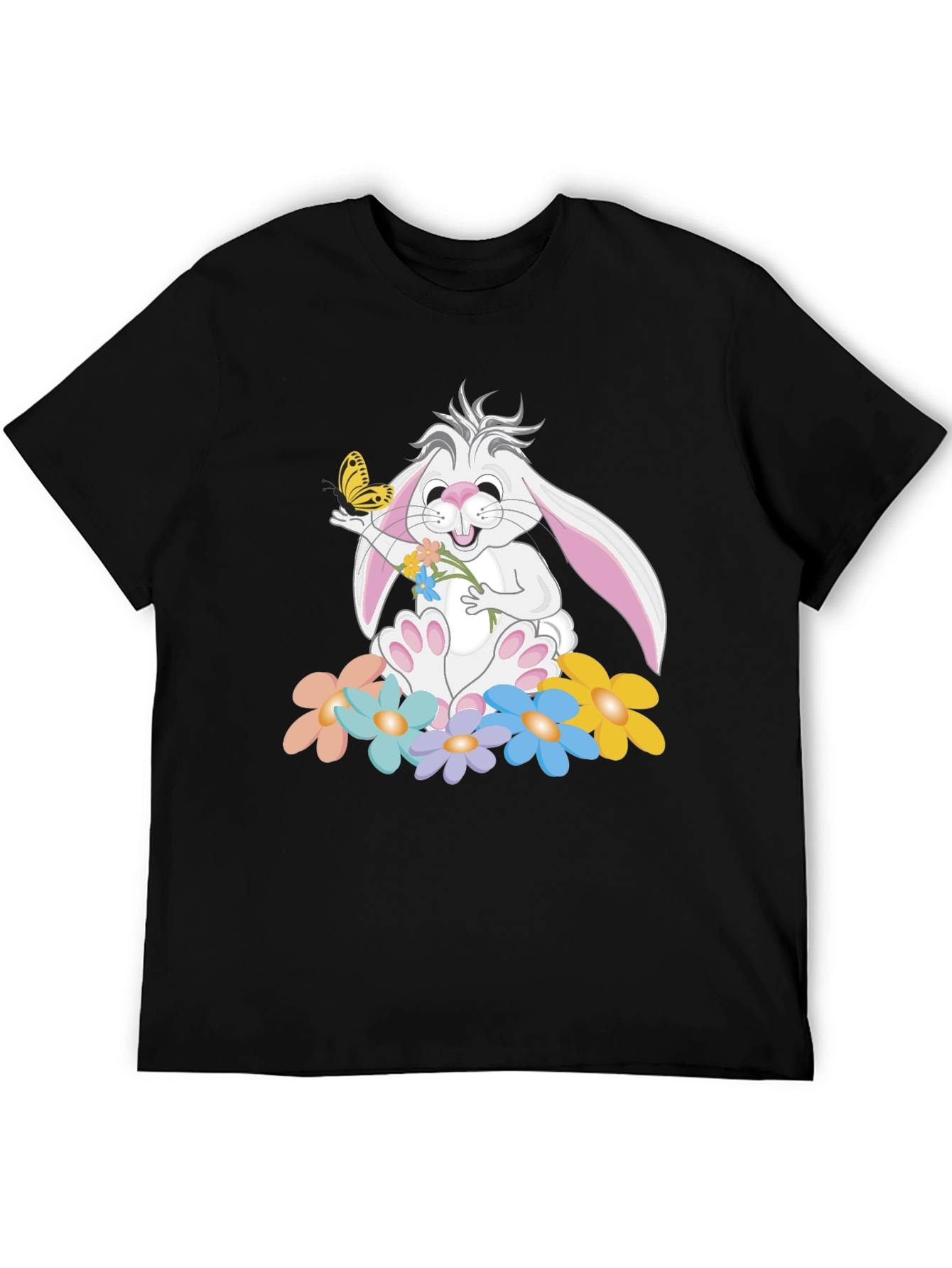 Cute Bunny with Flowers Graphic T-Shirt