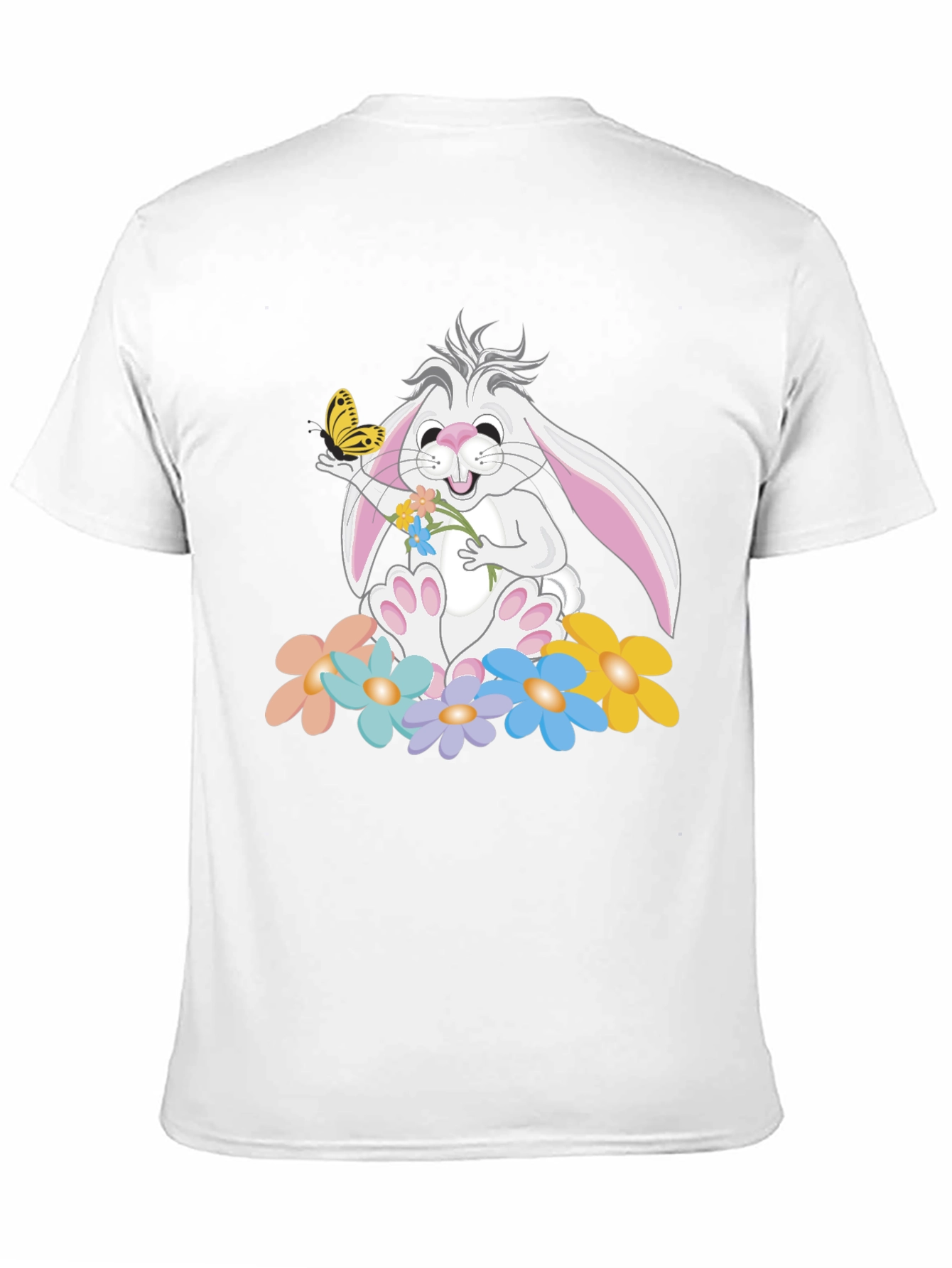 Cute Bunny with Flowers Graphic T-Shirt