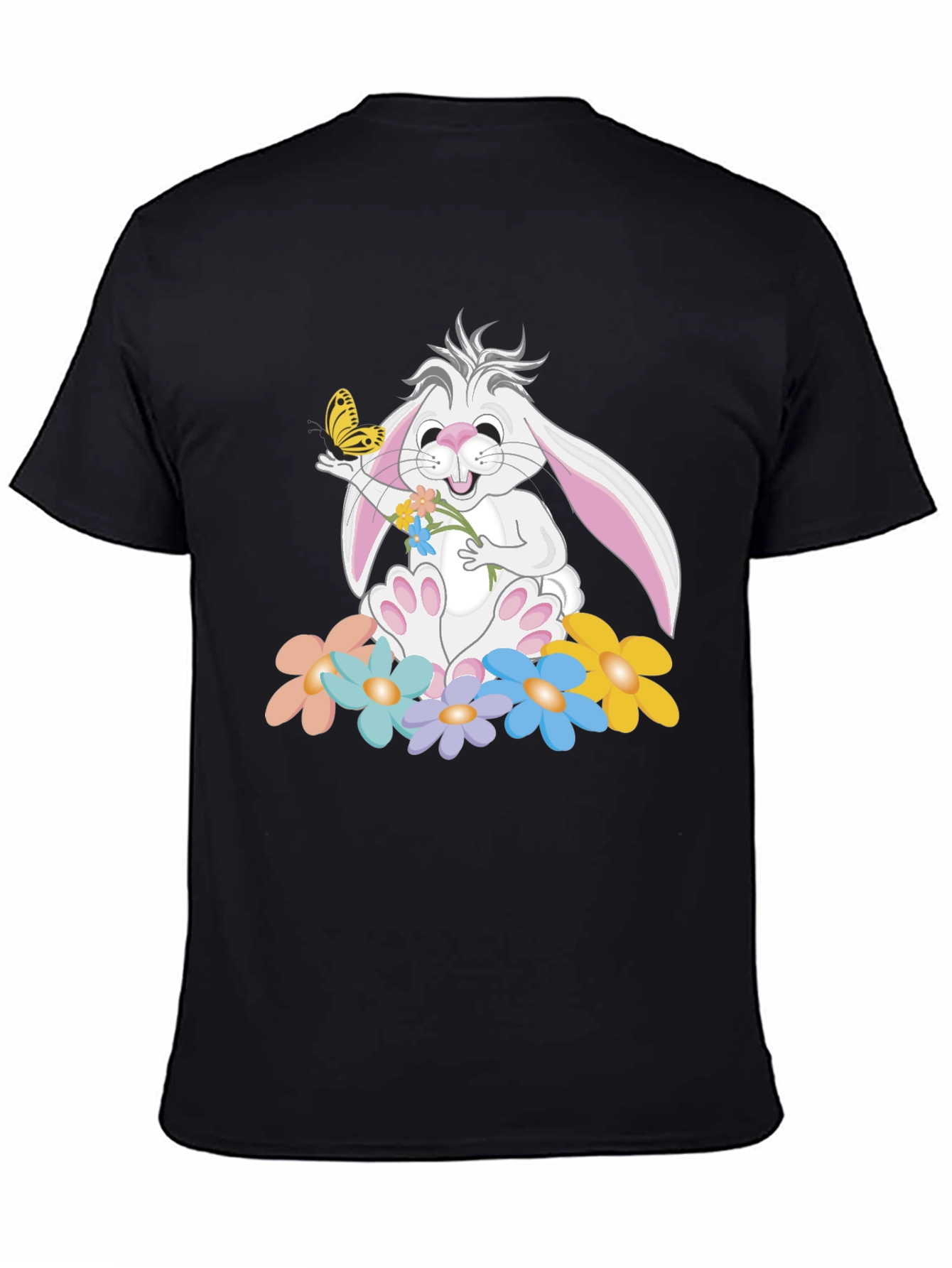 Cute Bunny with Flowers Graphic T-Shirt