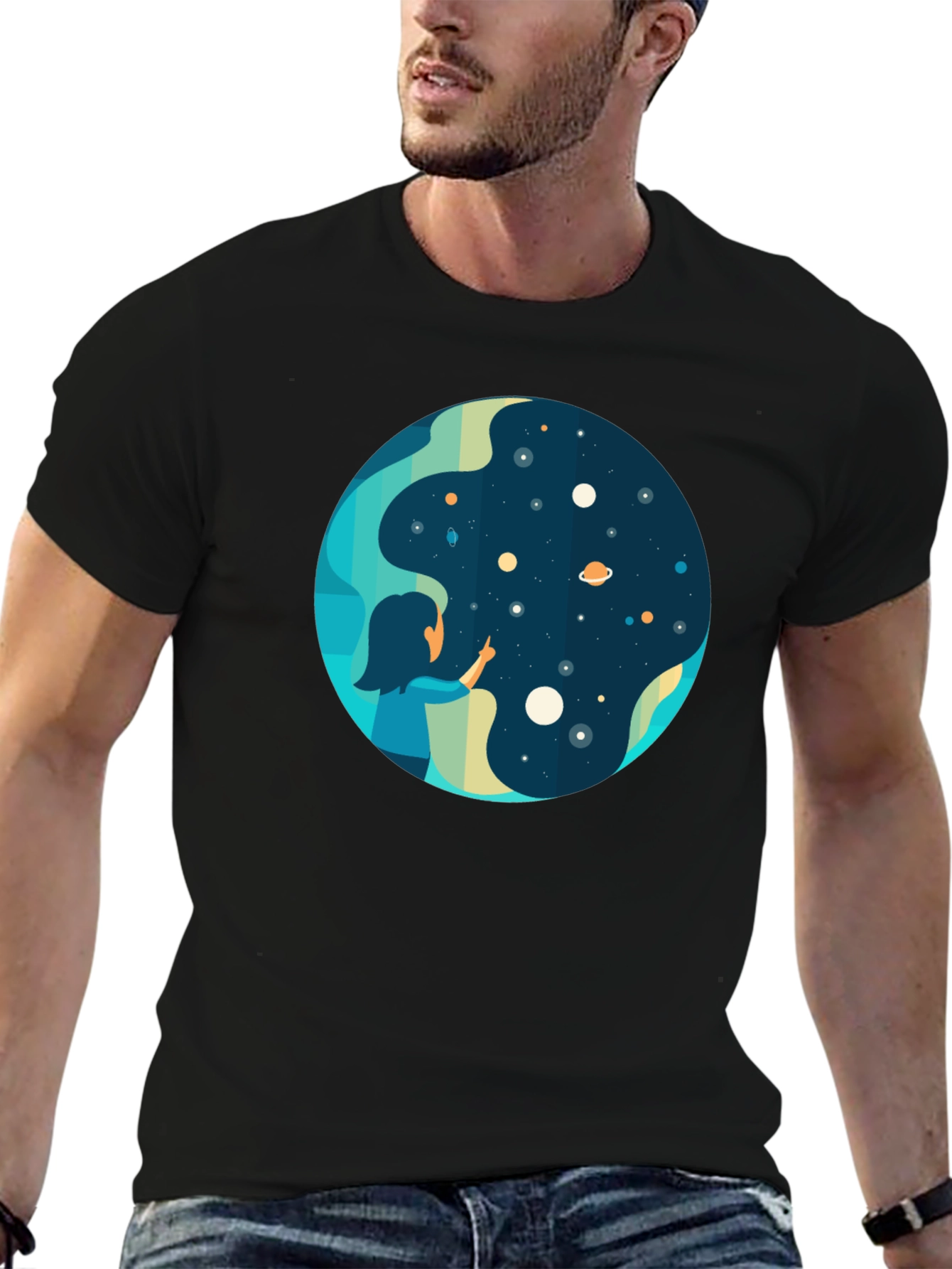 Cosmic Dreamer Black T-Shirt