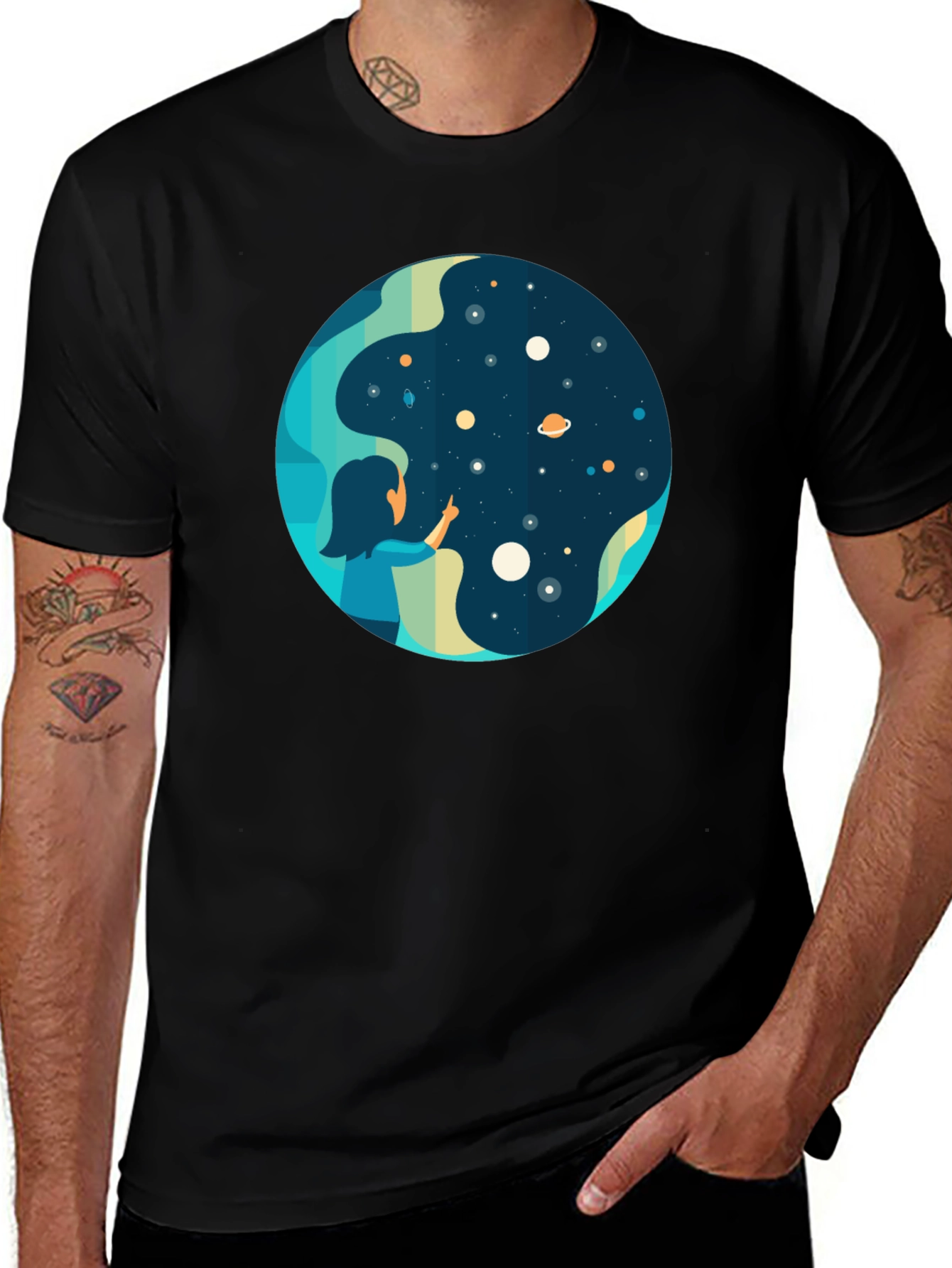 Cosmic Dreamer Black T-Shirt