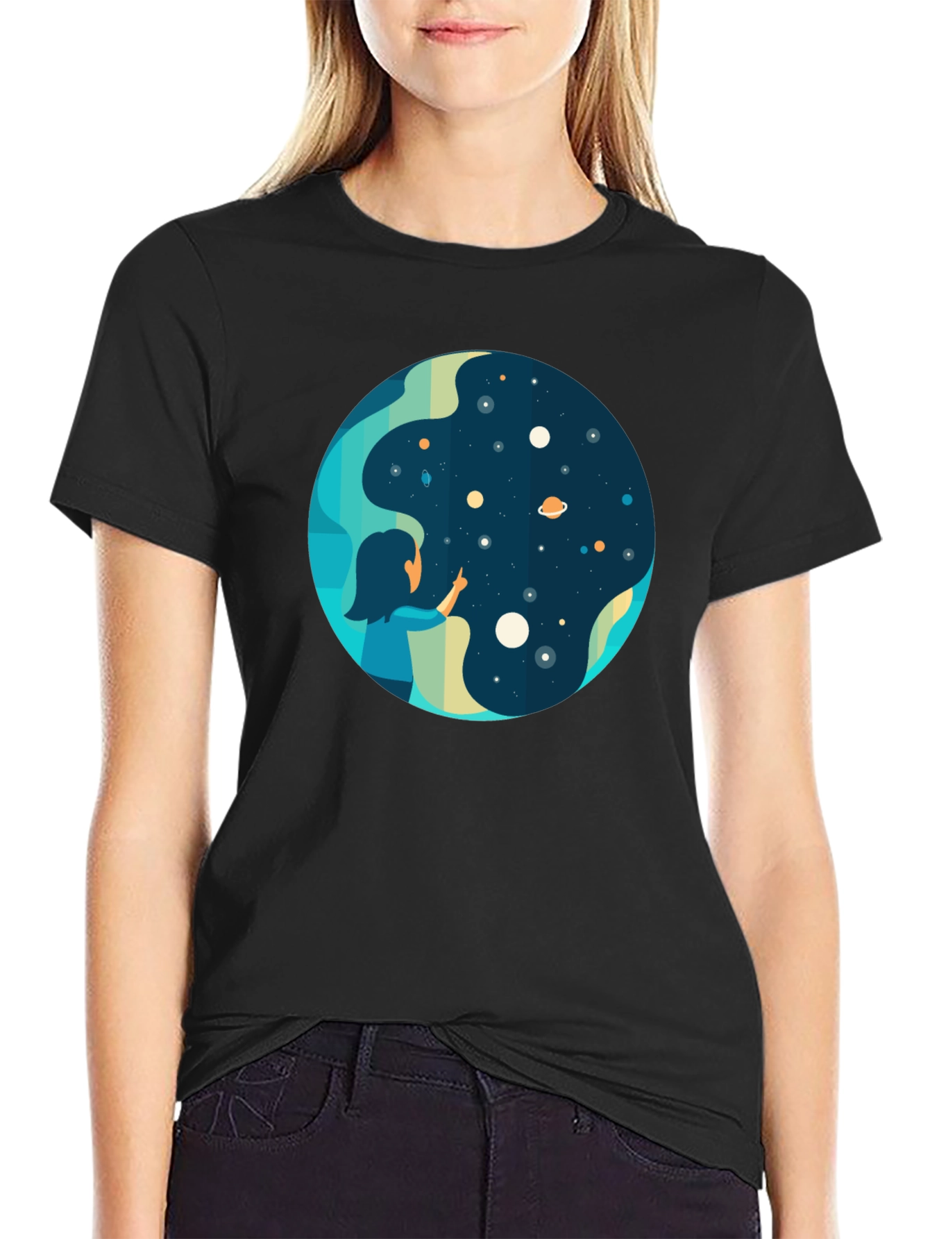 Cosmic Dreamer Black T-Shirt