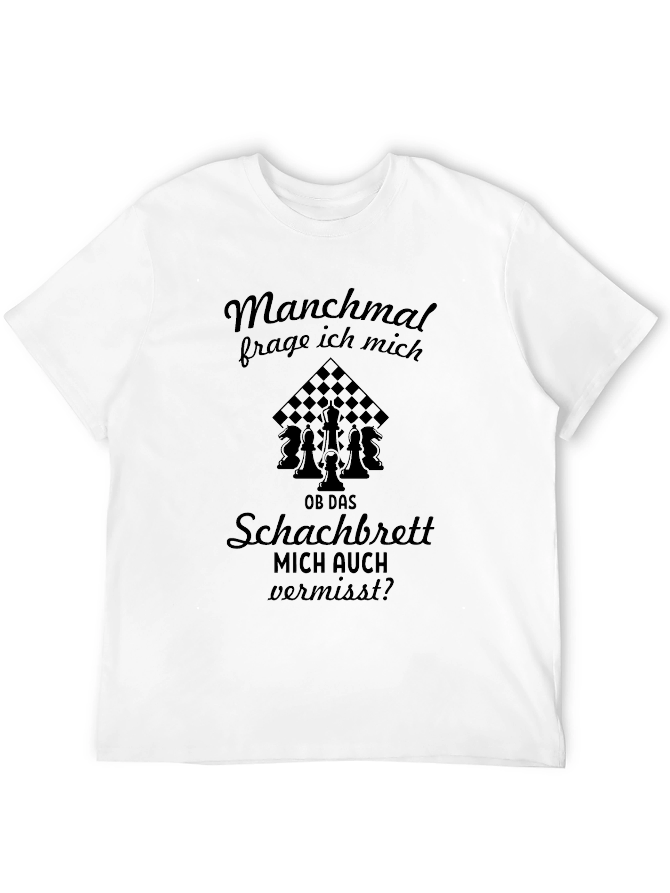 Chessboard Misses Me Black Graphic T-Shirt
