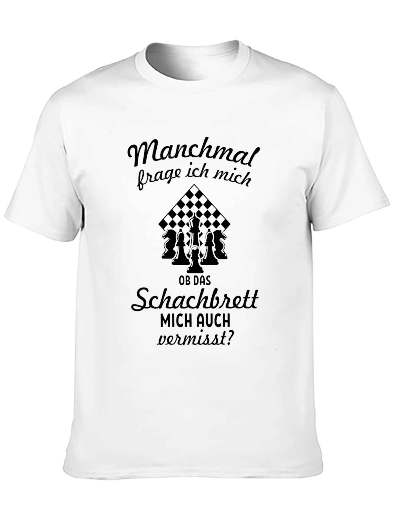 Chessboard Misses Me Black Graphic T-Shirt