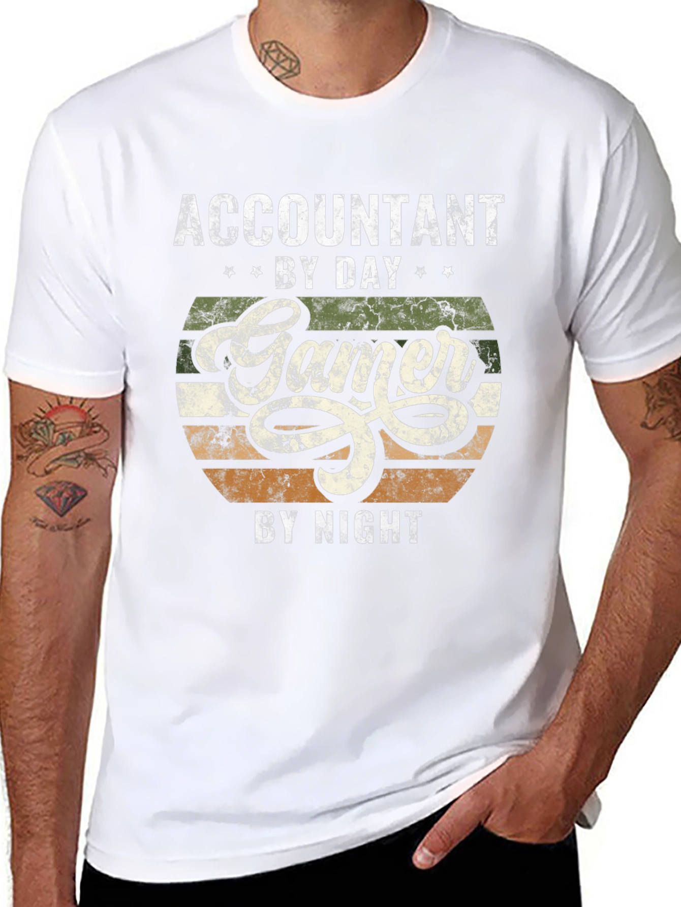Accountant by Day Gamer by Night Graphic T-Shirt