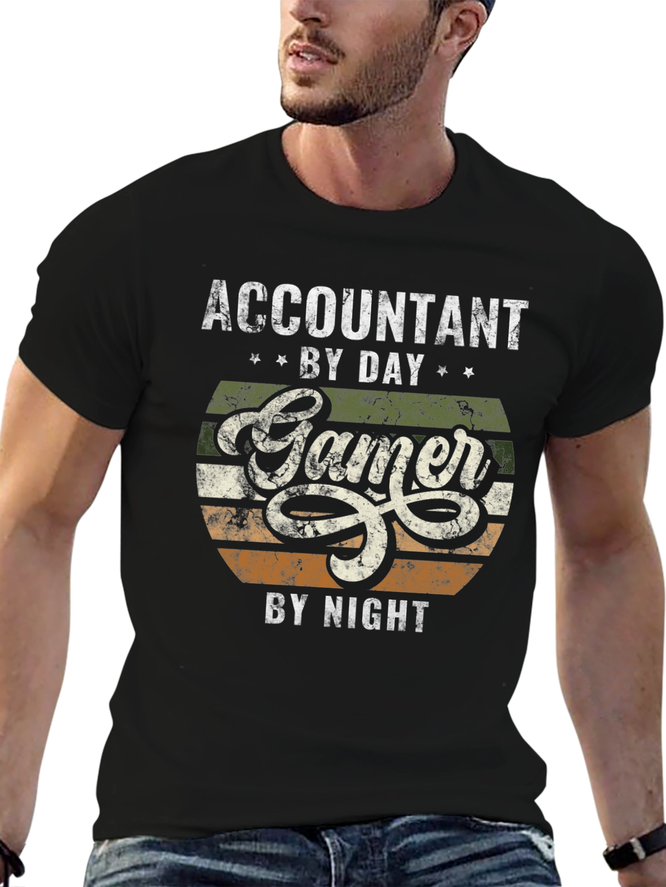Accountant by Day Gamer by Night Graphic T-Shirt