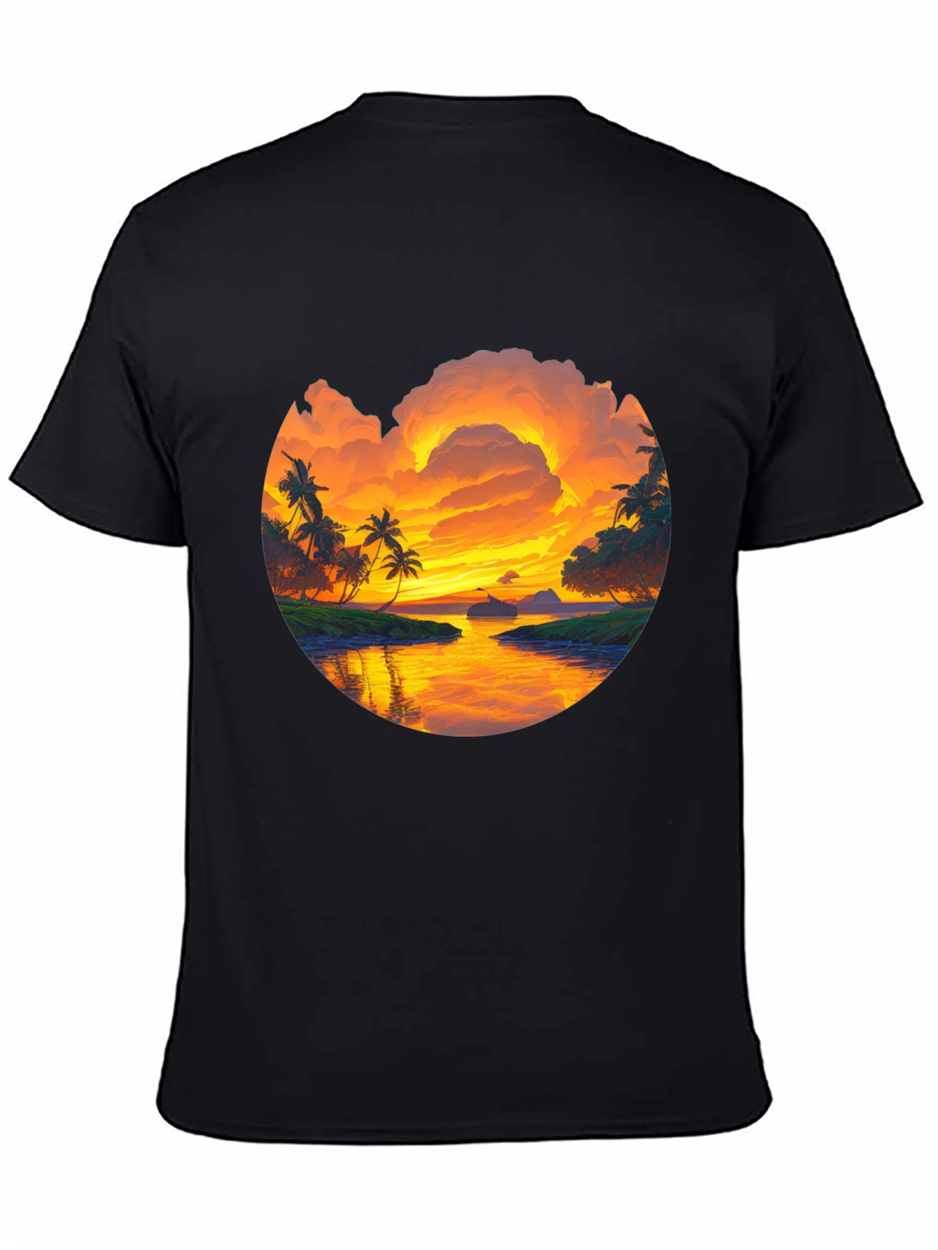 Tropical Sunset Graphic T-Shirt - Island Vibes Tee