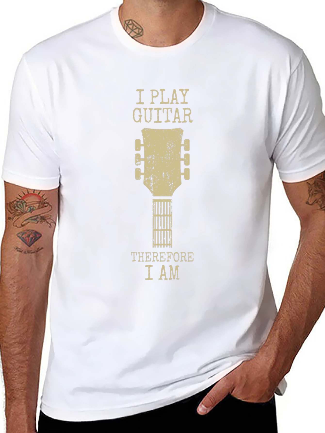 I Play Guitar Therefore I Am Graphic Tee