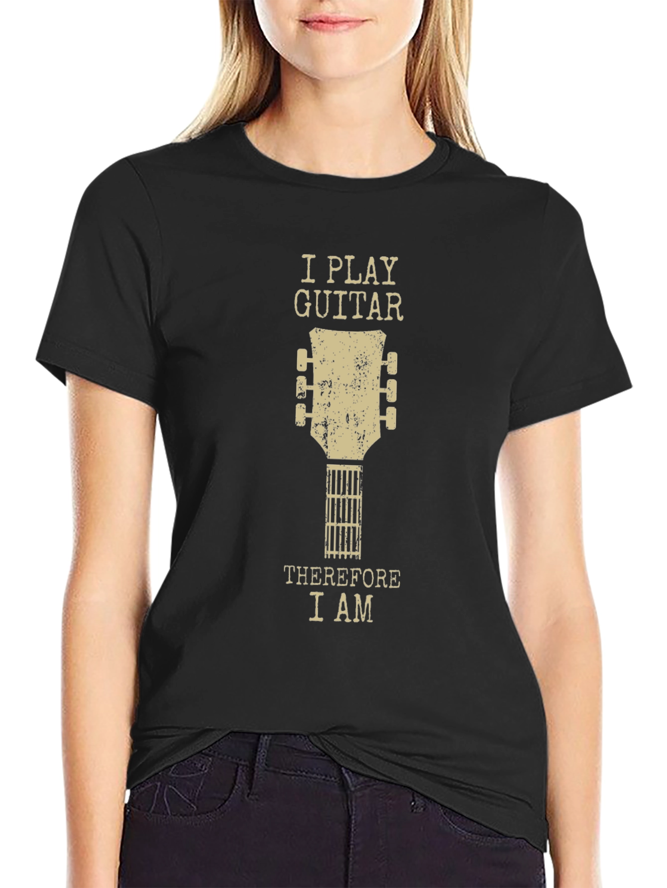 I Play Guitar Therefore I Am Graphic Tee