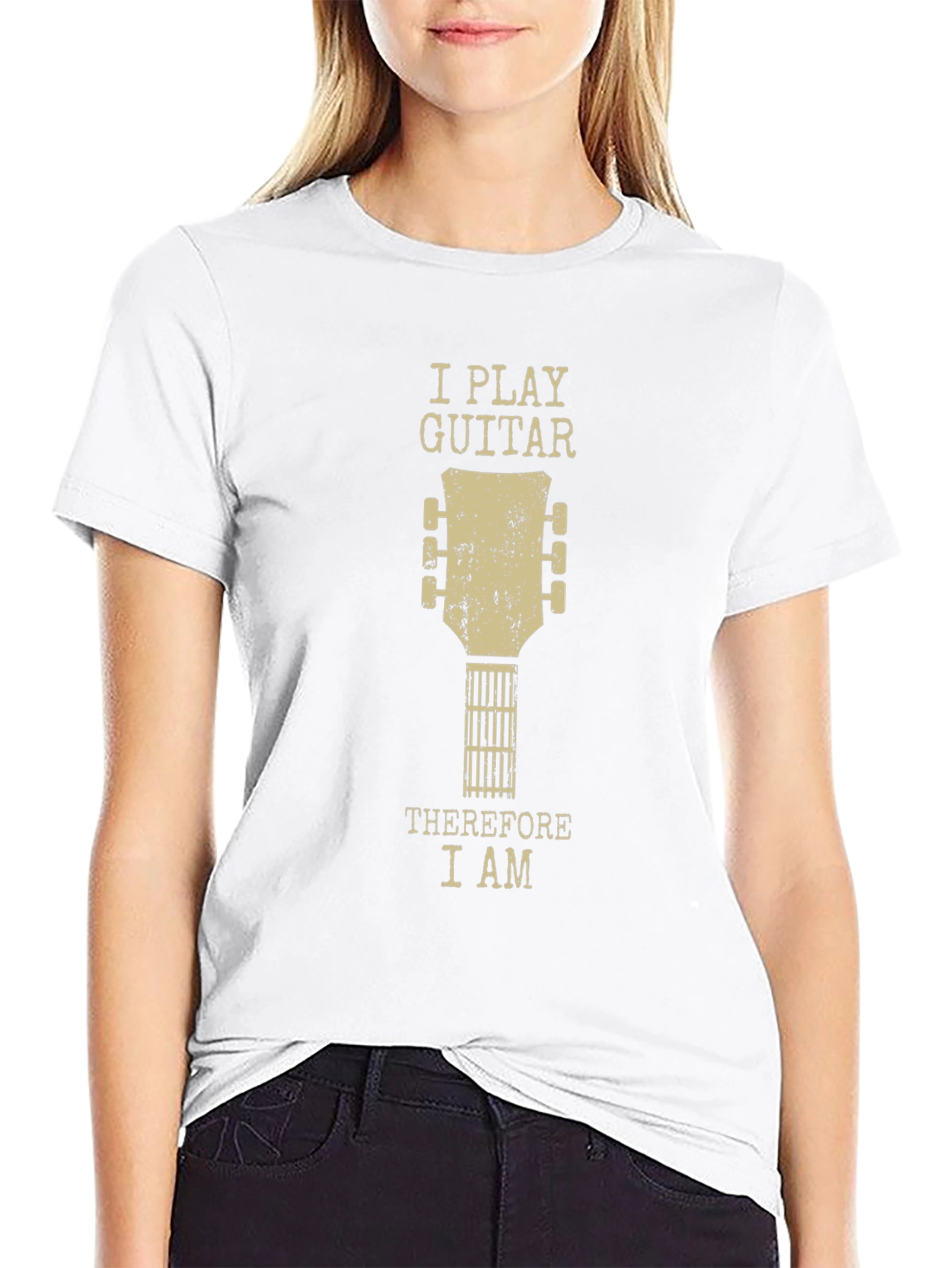 I Play Guitar Therefore I Am Graphic Tee