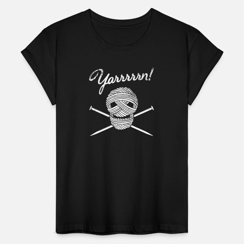 Yarn Pirate Knitting Yarrrrrn Skull Shirt
