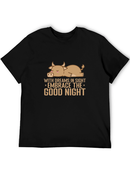 Cute Sleeping Cow Graphic Tee - Embrace the Good Night T-Shirt