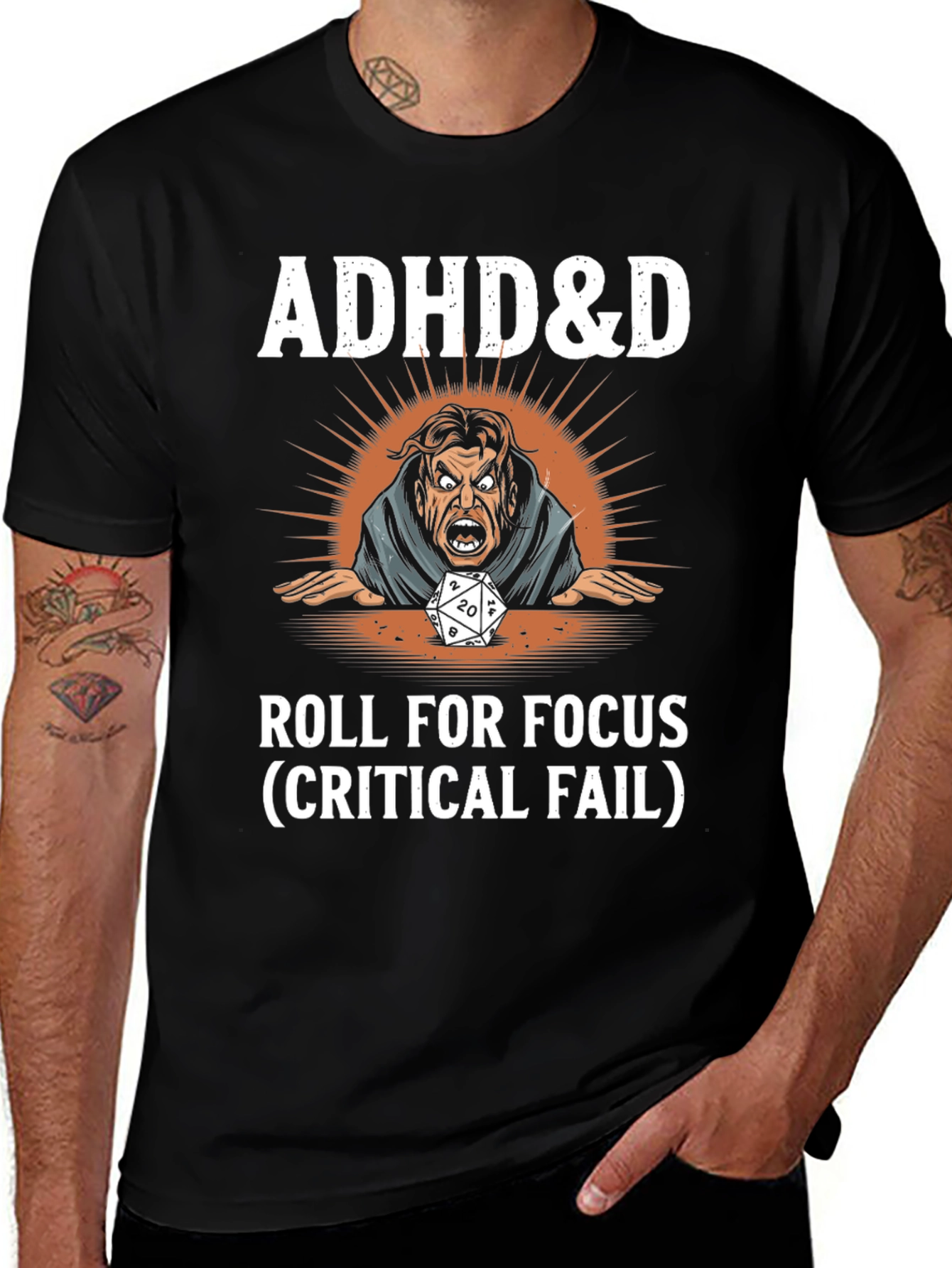 ADHD&D Roll for Focus Graphic T-Shirt