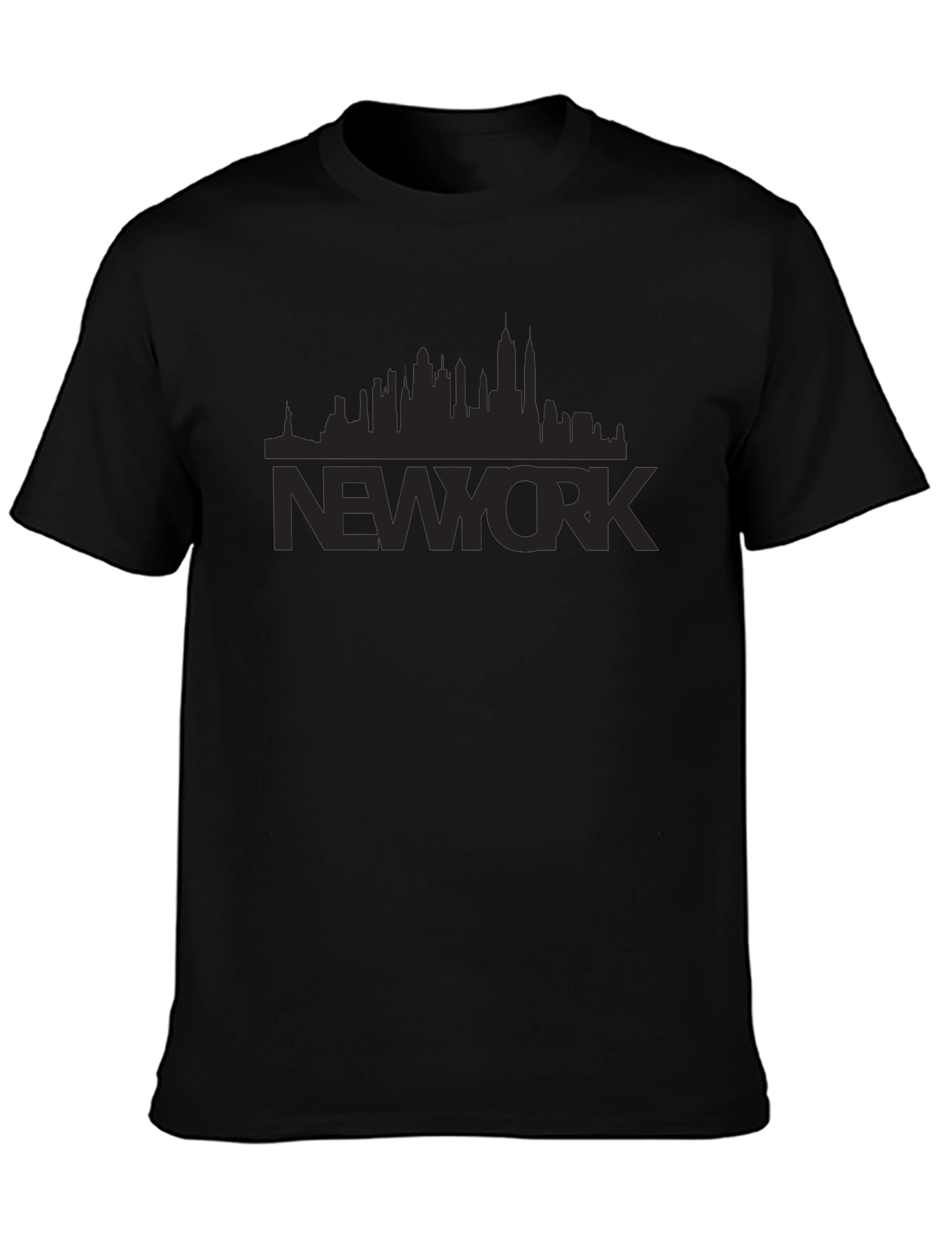 New York Skyline Graphic T-Shirt - Black