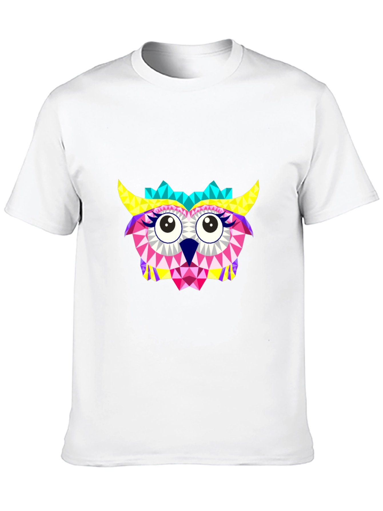 Geometric Owl Graphic Black T-Shirt