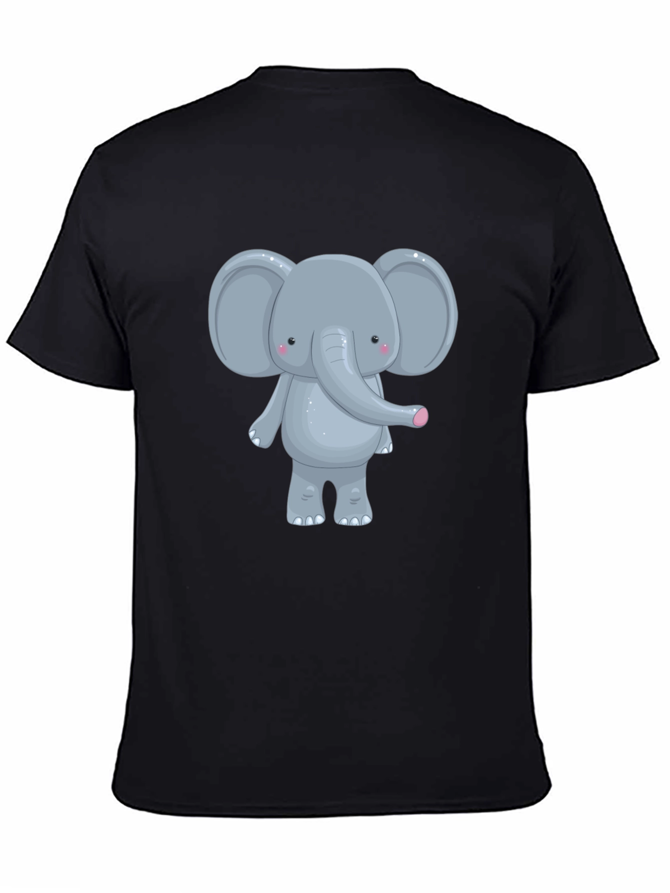 Cute Elephant Graphic Tee - Unisex Black T-Shirt