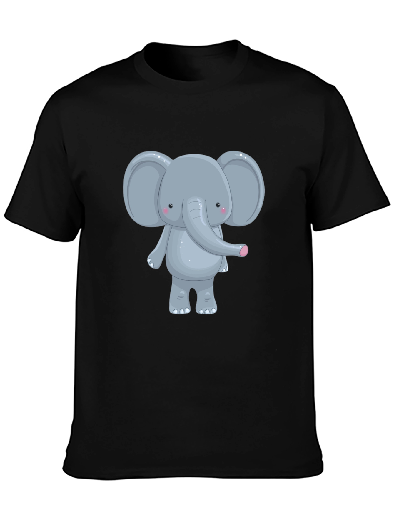 Cute Elephant Graphic Tee - Unisex Black T-Shirt