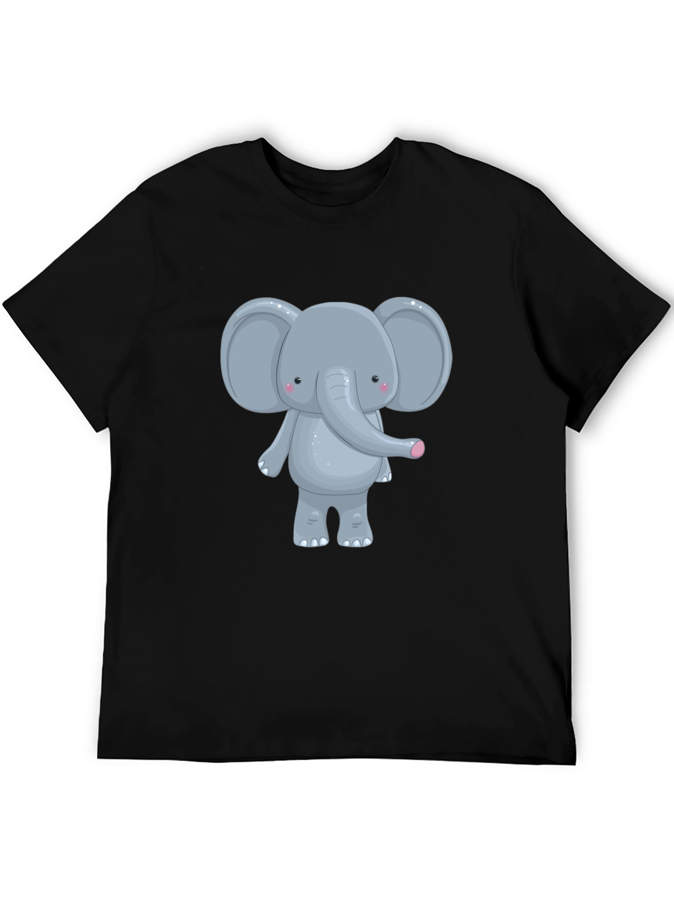 Cute Elephant Graphic Tee - Unisex Black T-Shirt