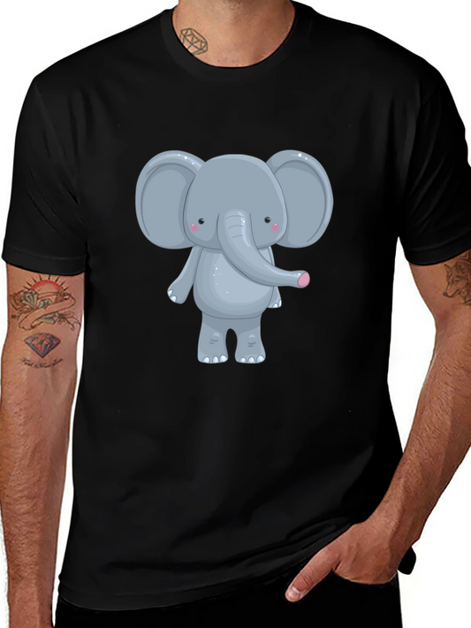 Cute Elephant Graphic Tee - Unisex Black T-Shirt