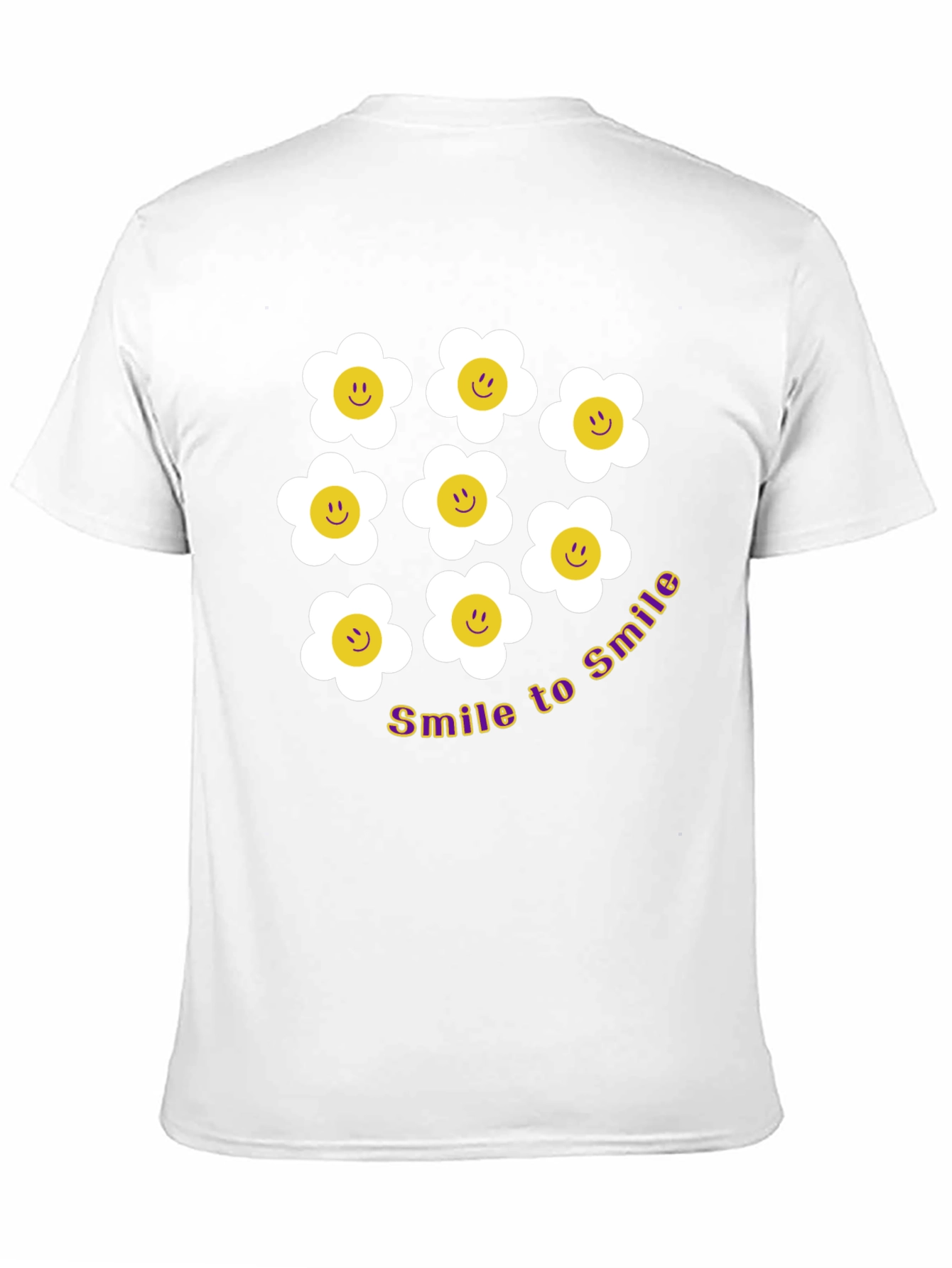 Smile Daisy Graphic Tee - Black Cotton T-Shirt