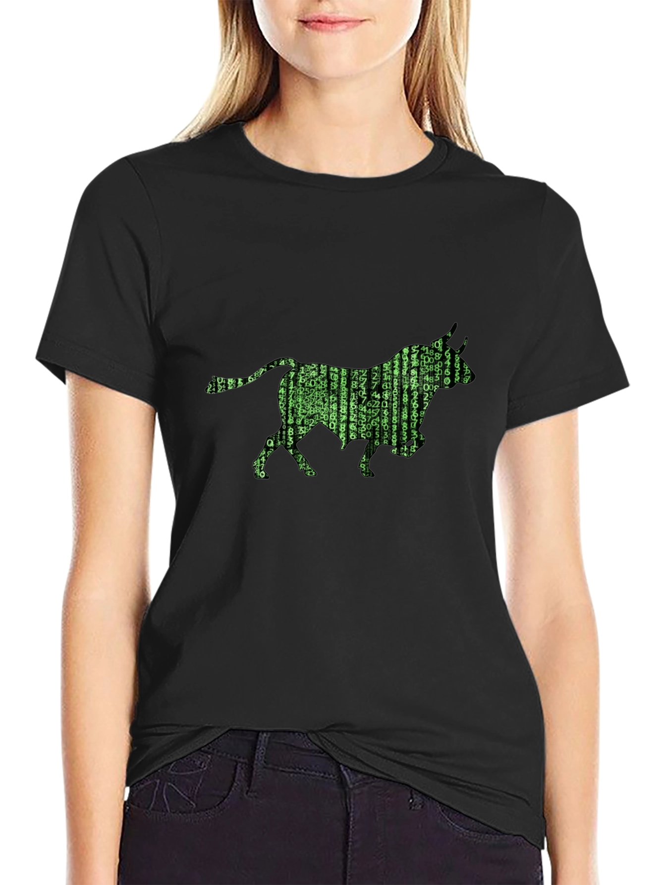 Matrix Bull T-Shirt - Black Graphic Tee