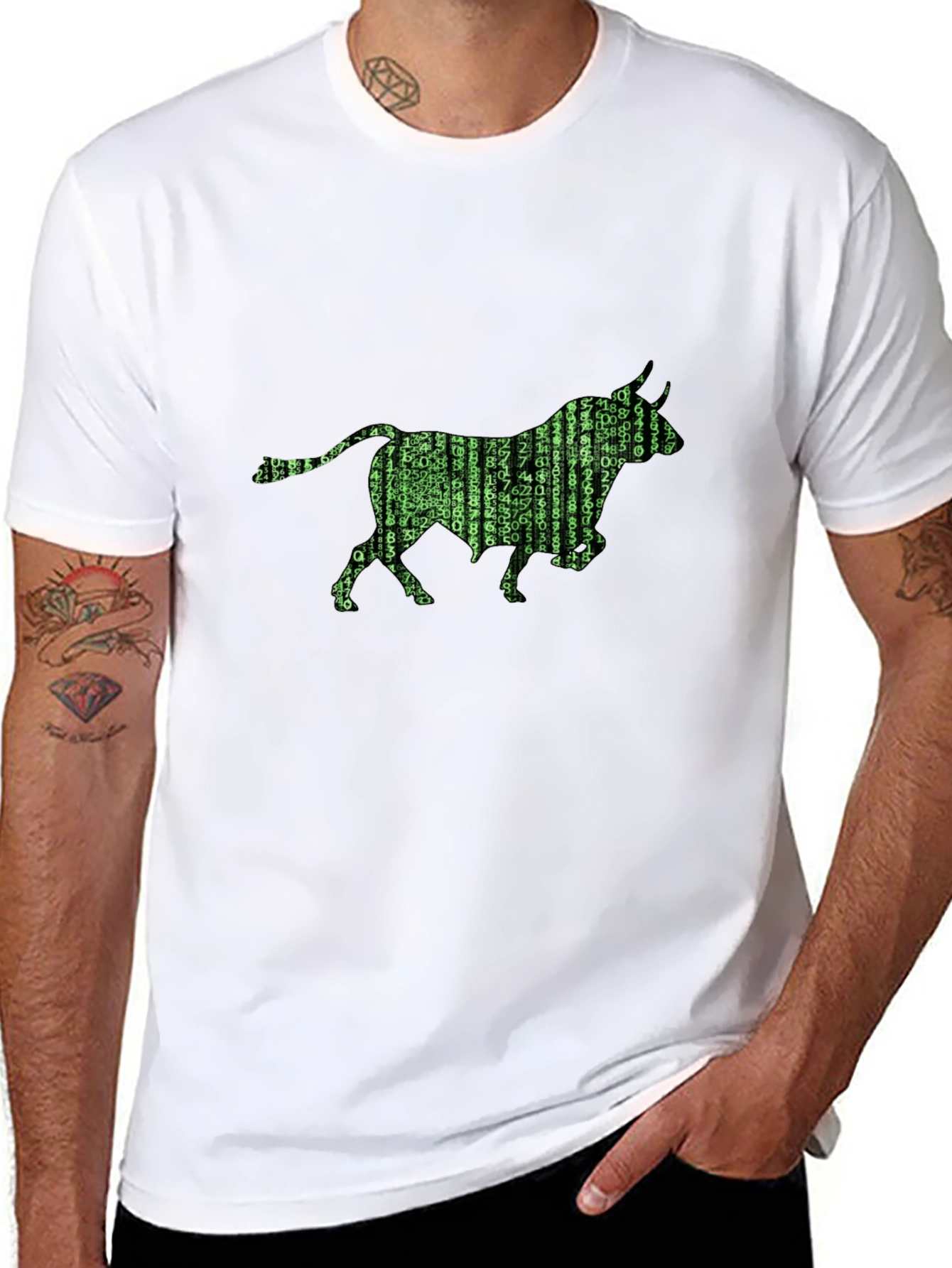 Matrix Bull T-Shirt - Black Graphic Tee