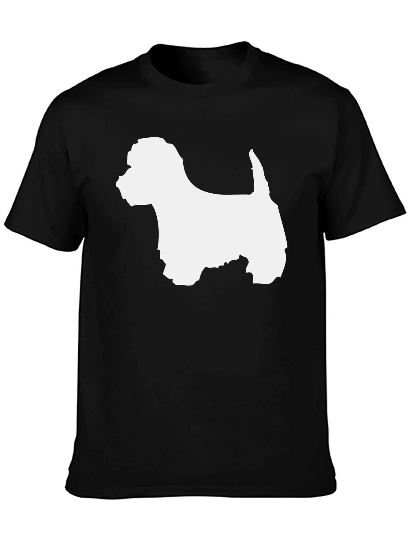 Westie Dog Silhouette Graphic T-Shirt - Black