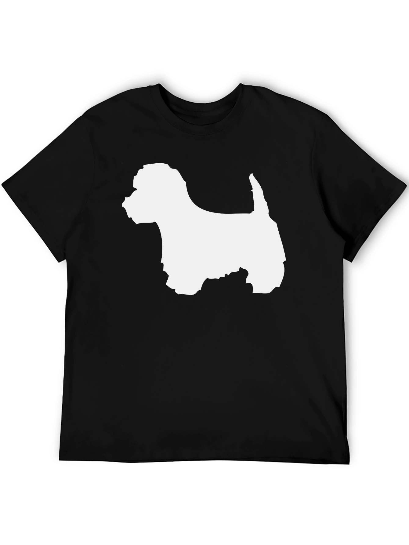 Westie Dog Silhouette Graphic T-Shirt - Black