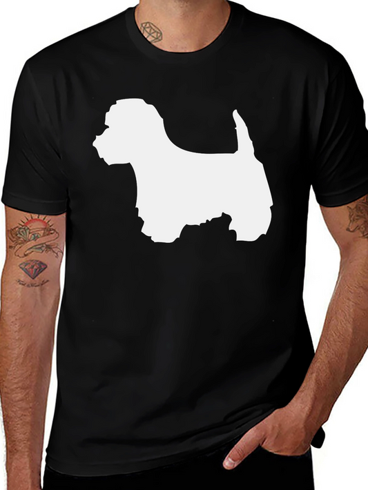 Westie Dog Silhouette Graphic T-Shirt - Black