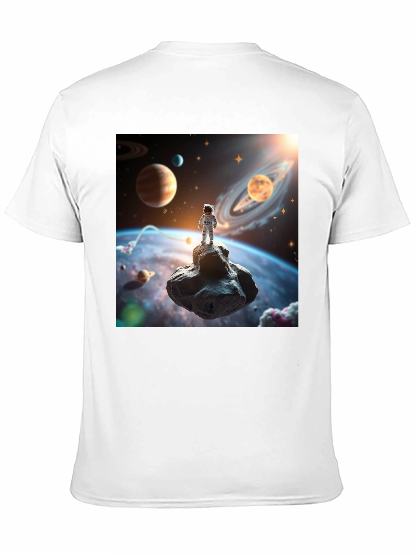 Astronaut in Space Black T-Shirt